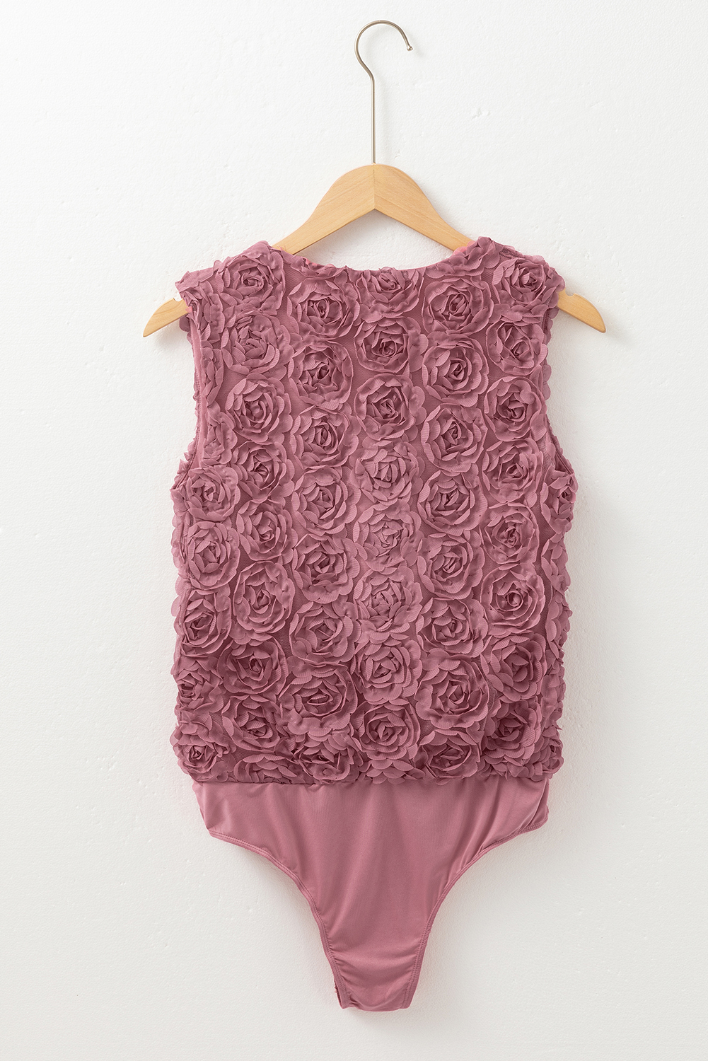 Women's Bodysuit, Heather Floral, Textured Fabric, V Neck, Sleeveless, Elegant Style, Daily Wear, Comfortable, Easy Dressing, Snap Buttons, Summer Fashion, Chic Design, Natural Waistline, Sheath Silhouette - Detail View 8 Women's Bodysuit, Heather Floral, Textured Fabric, V Neck, Sleeveless, Elegant Style, Daily Wear, Comfortable, Easy Dressing, Snap Buttons, Summer Fashion, Chic Design, Natural Waistline, Sheath Silhouette - Detail View 8
