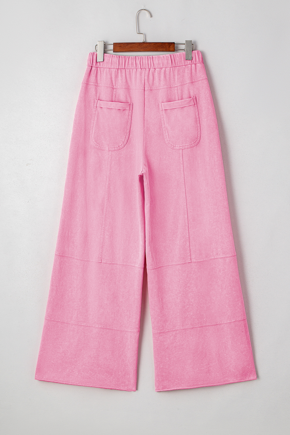 Women's Bonbon Mineral Wash High Waist Wide Leg Cargo Pants with Drawstring - Detail View 9 Women's Bonbon Mineral Wash High Waist Wide Leg Cargo Pants with Drawstring - Detail View 9