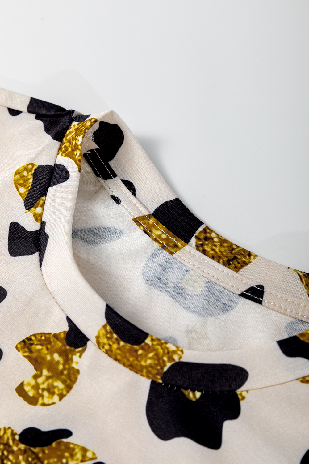 Fierce Leopard Print Crew Neck Tee for Women - Casual Summer Style - Detail View 10 Fierce Leopard Print Crew Neck Tee for Women - Casual Summer Style - Detail View 10
