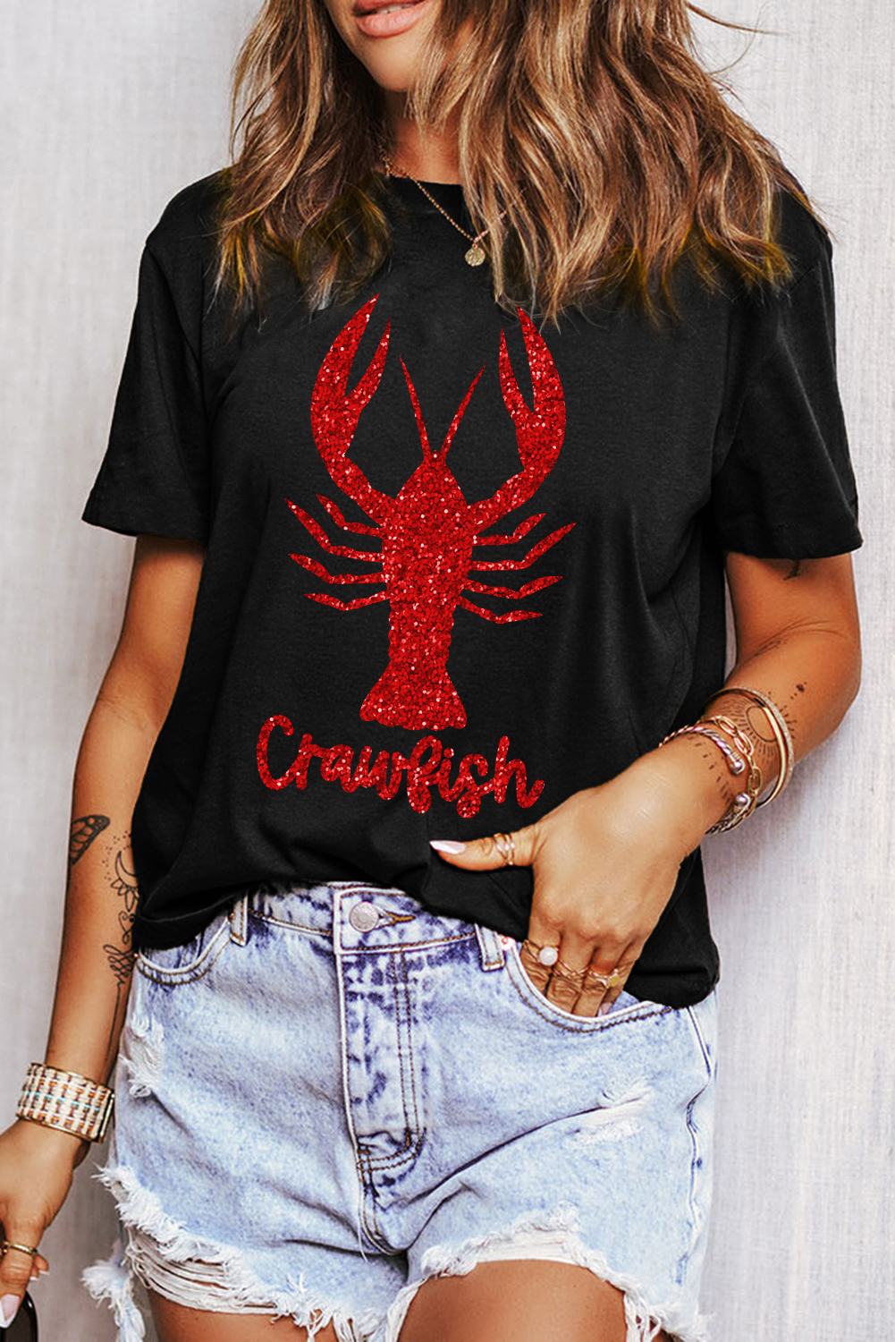 Comfortable Short Sleeve Graphic Tee - Perfect for Crawfish Festival and Daily Wear - Detail View 7 Comfortable Short Sleeve Graphic Tee - Perfect for Crawfish Festival and Daily Wear - Detail View 7