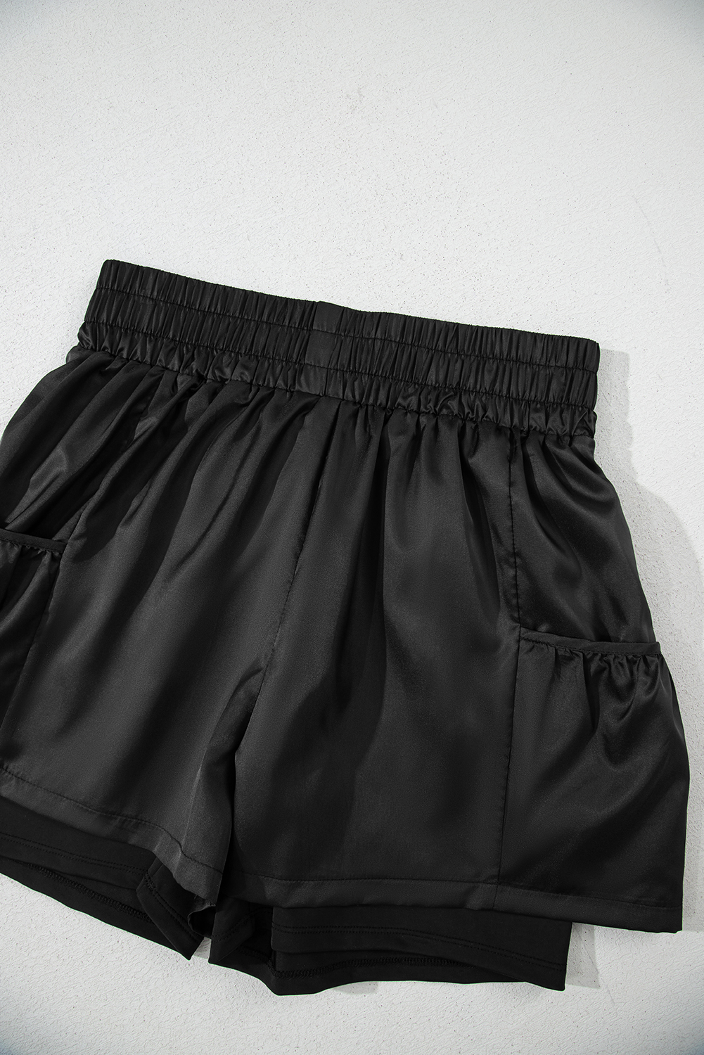 Versatile Casual Shorts for Women - Elastic Waist and Solid Color Design - Detail View 7 Versatile Casual Shorts for Women - Elastic Waist and Solid Color Design - Detail View 7
