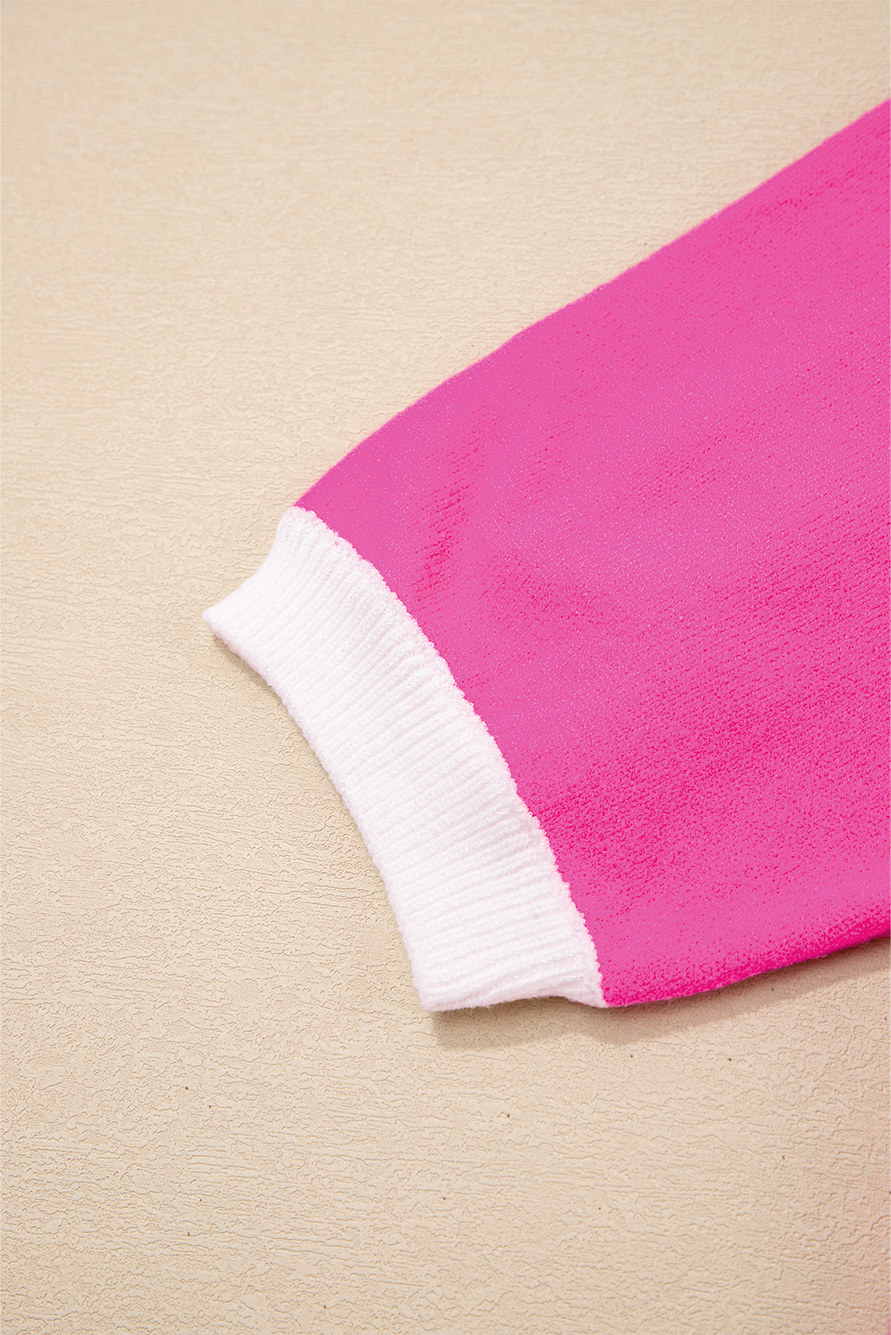 Casual Bright Pink Embroidered XOXO Short Sleeve Tee for Women - Detail View 9 Casual Bright Pink Embroidered XOXO Short Sleeve Tee for Women - Detail View 9