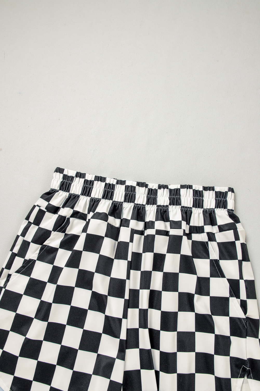 Women's Checkered High Waist Shorts – Casual Summer - Detail View 10 Women's Checkered High Waist Shorts – Casual Summer - Detail View 10
