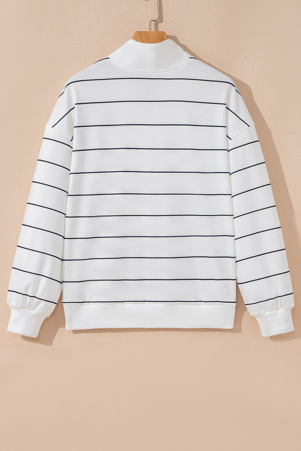 Casual Fall & Autumn Women's Top - Stylish Striped Print with Long Sleeves - Detail View 7 Casual Fall & Autumn Women's Top - Stylish Striped Print with Long Sleeves - Detail View 7