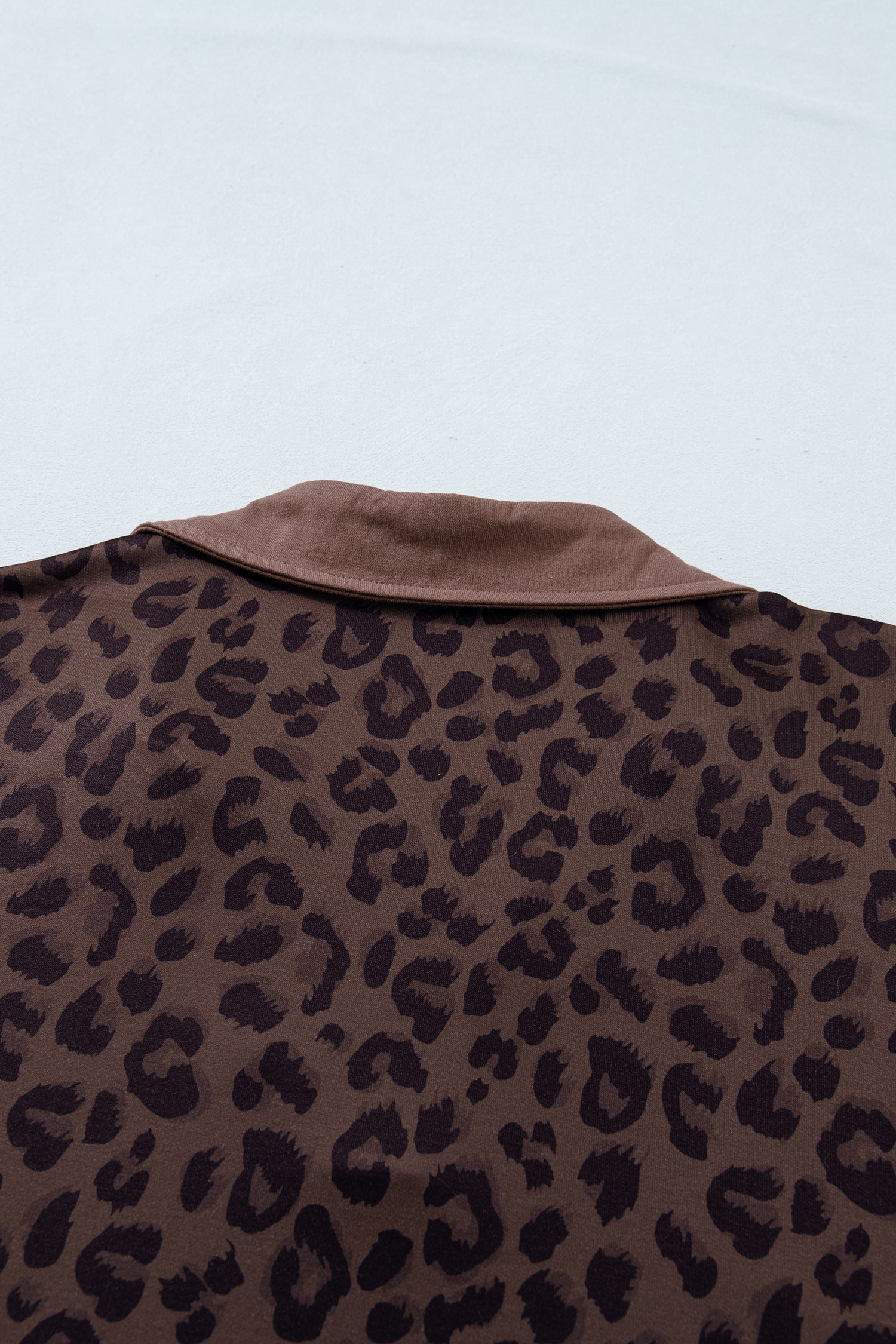 Brown Leopard Two-Piece Lounge Set for Women – Casual V-Neck Shift Top & High Waist Shorts for Summer - Detail View 11 Brown Leopard Two-Piece Lounge Set for Women – Casual V-Neck Shift Top & High Waist Shorts for Summer - Detail View 11