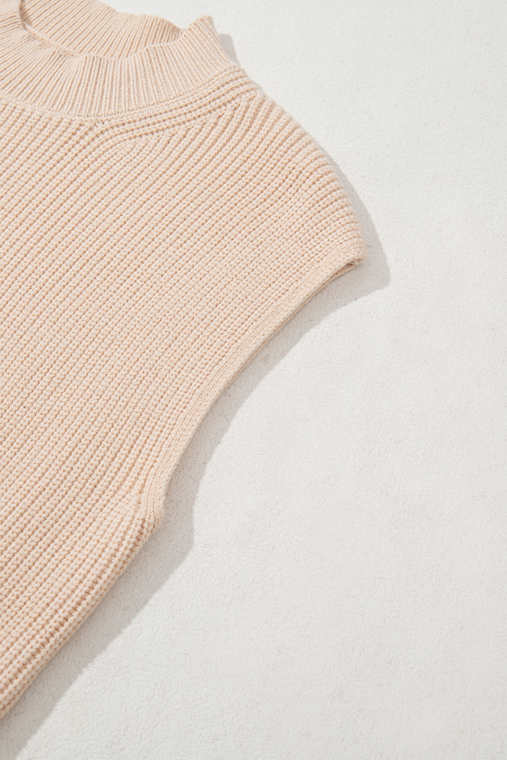 Stylish Western Print High Neck Sweater with Cap Sleeves - Oatmeal - Detail View 10 Stylish Western Print High Neck Sweater with Cap Sleeves - Oatmeal - Detail View 10
