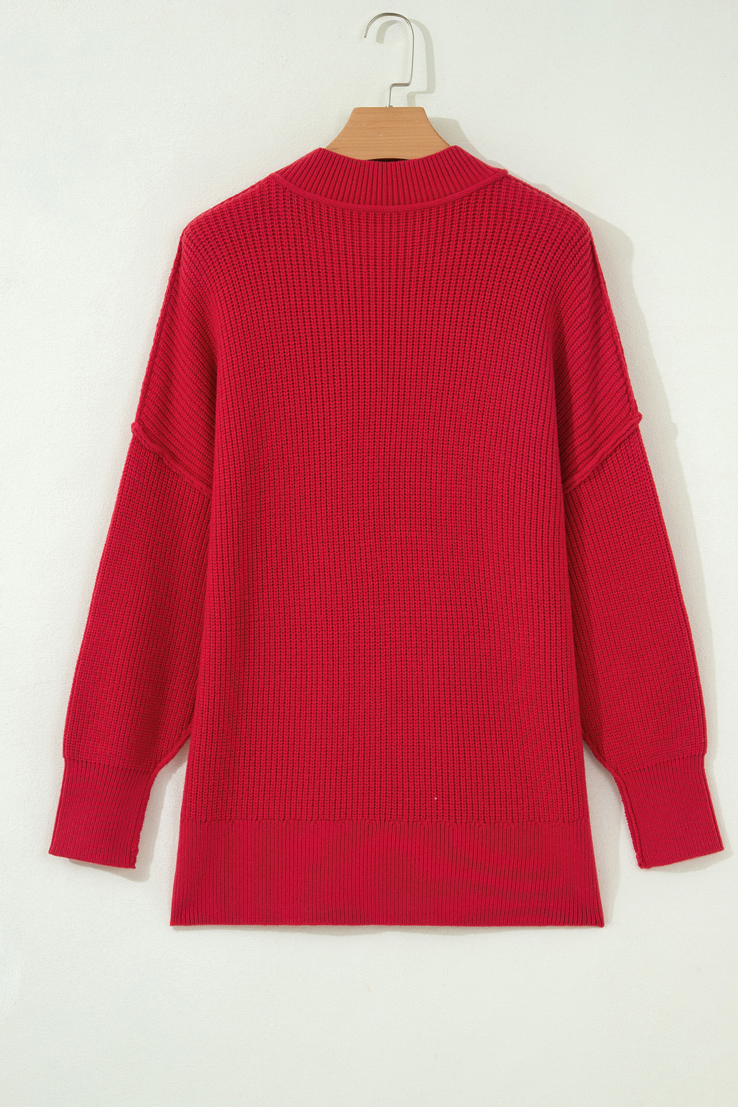 Women's Ribbed Knit Stand Neck Sweater – Casual Fall Pullover - Detail View 7 Women's Ribbed Knit Stand Neck Sweater – Casual Fall Pullover - Detail View 7
