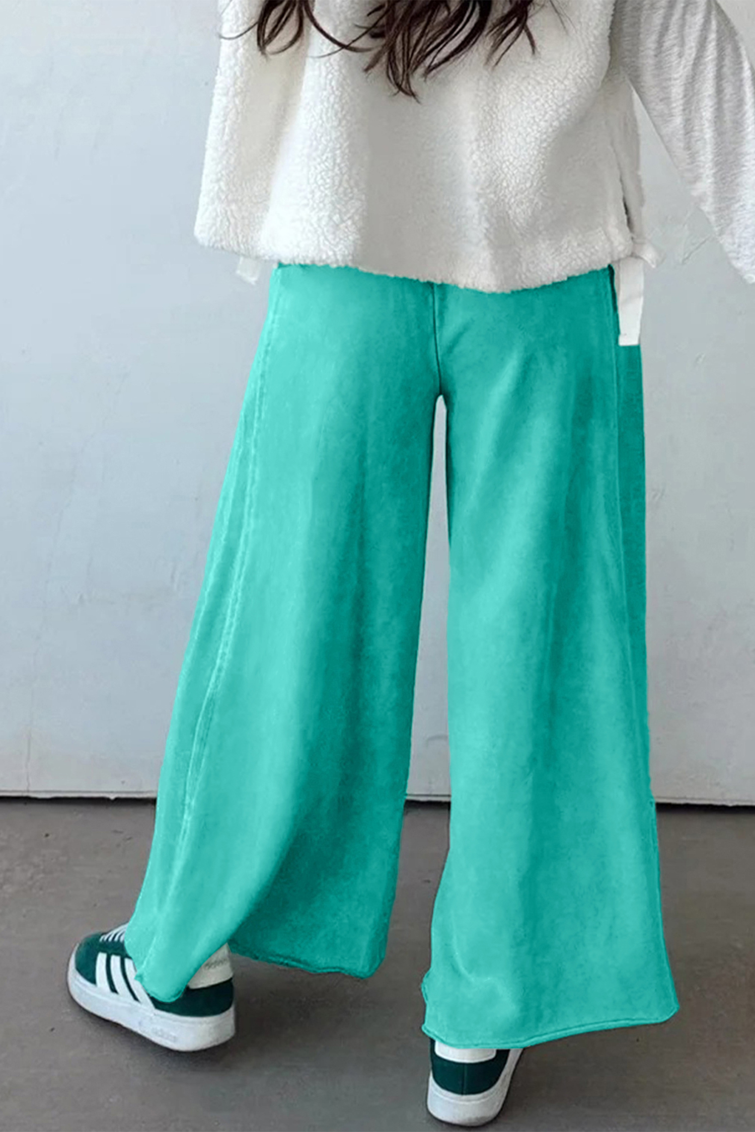 Relaxed Sea Green Drawstring Pants for Women – Ideal for Daily Wear and Casual Outings - Detail View 2 Relaxed Sea Green Drawstring Pants for Women – Ideal for Daily Wear and Casual Outings - Detail View 2
