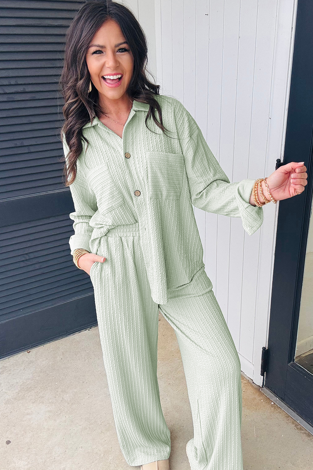 Versatile Solid Color Outfit: Clearly Aqua Top and Bottom Set for Beach, Vacation, and Everyday Style - Detail View 3 Versatile Solid Color Outfit: Clearly Aqua Top and Bottom Set for Beach, Vacation, and Everyday Style - Detail View 3