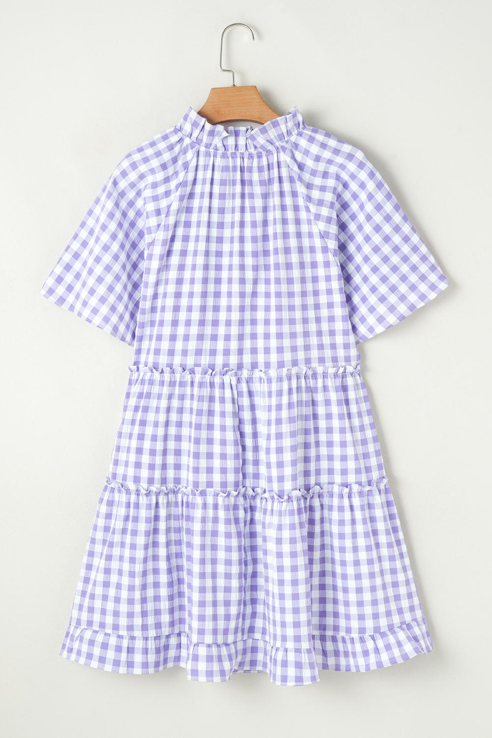 Cute A-Line Babydoll Dress for Summer - Short Sleeve and Notched Neckline - Detail View 7 Cute A-Line Babydoll Dress for Summer - Short Sleeve and Notched Neckline - Detail View 7