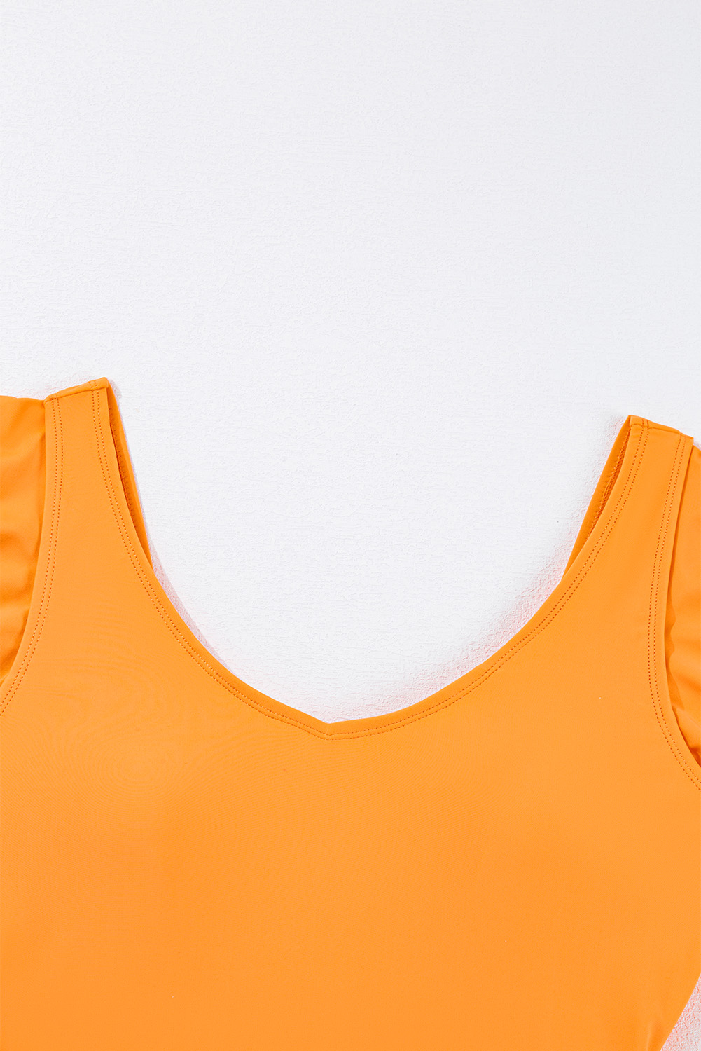 Women's Swimsuit, Vitality Orange, Color Block, Backless, Ruffled, One Piece, Elegant Style, Beach Wear, Summer Fashion, Playful Design, Sultry Silhouette, Removable Pad, Wire-free Support, Vacation Ready, Swimwear - Detail View 8 Women's Swimsuit, Vitality Orange, Color Block, Backless, Ruffled, One Piece, Elegant Style, Beach Wear, Summer Fashion, Playful Design, Sultry Silhouette, Removable Pad, Wire-free Support, Vacation Ready, Swimwear - Detail View 8