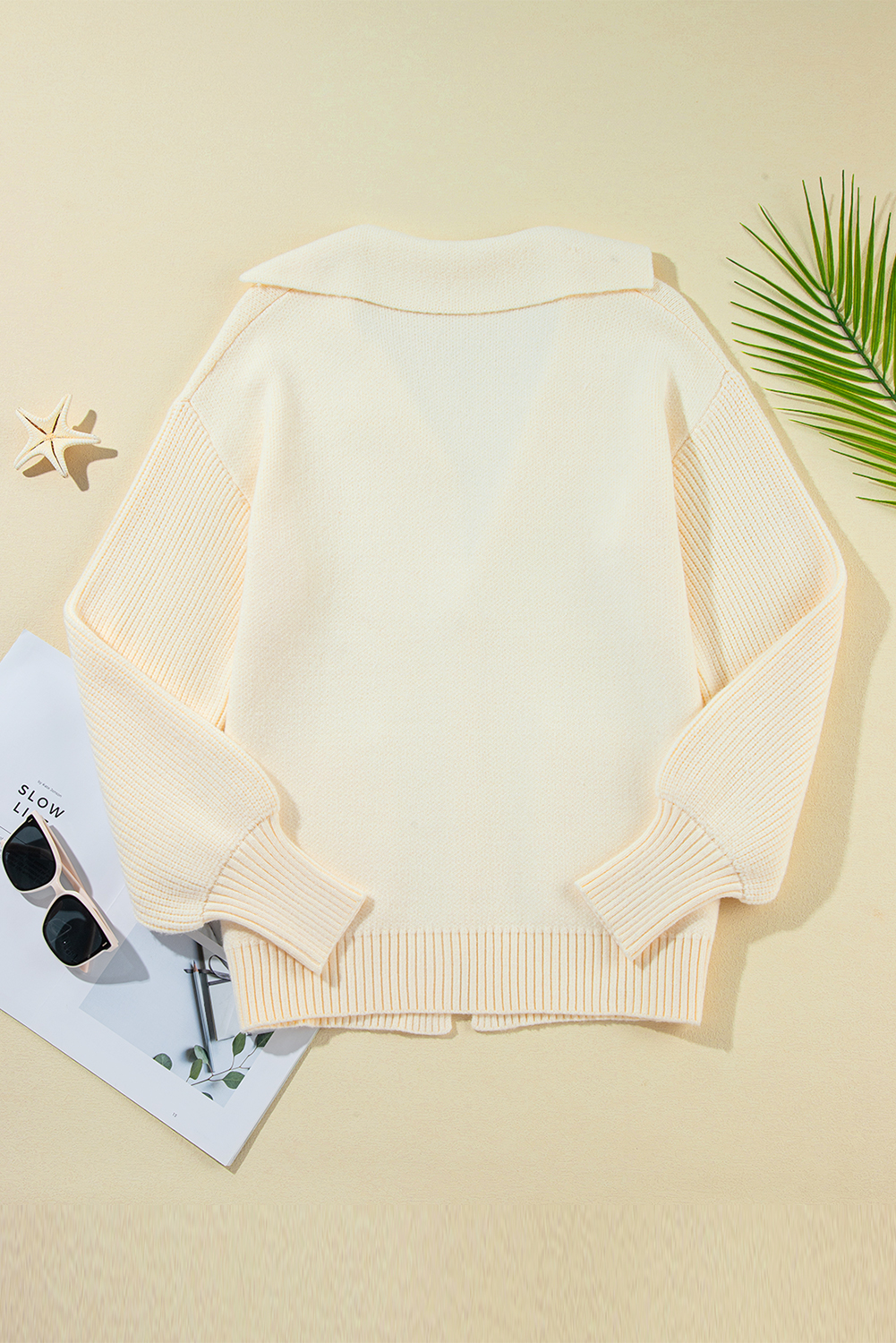 Women's Shift Silhouette Beige Cardigan – Versatile Autumn Office Style - Detail View 21 Women's Shift Silhouette Beige Cardigan – Versatile Autumn Office Style - Detail View 21