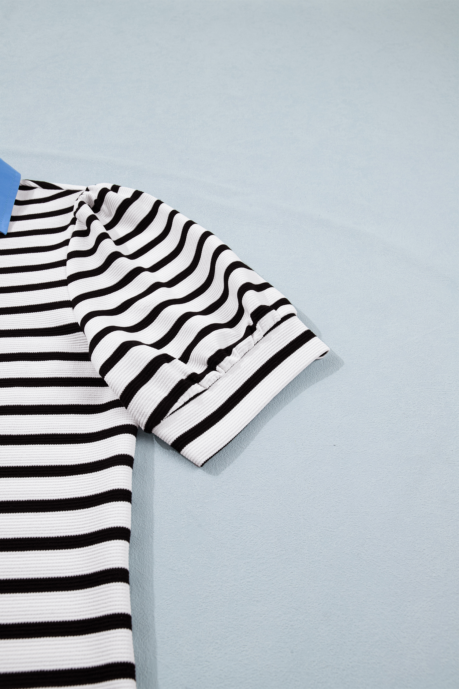 Women's Casual Striped Shift Top – Short Puff Sleeve Summer Blouse, Stylish Gift for Her - Detail View 9 Women's Casual Striped Shift Top – Short Puff Sleeve Summer Blouse, Stylish Gift for Her - Detail View 9