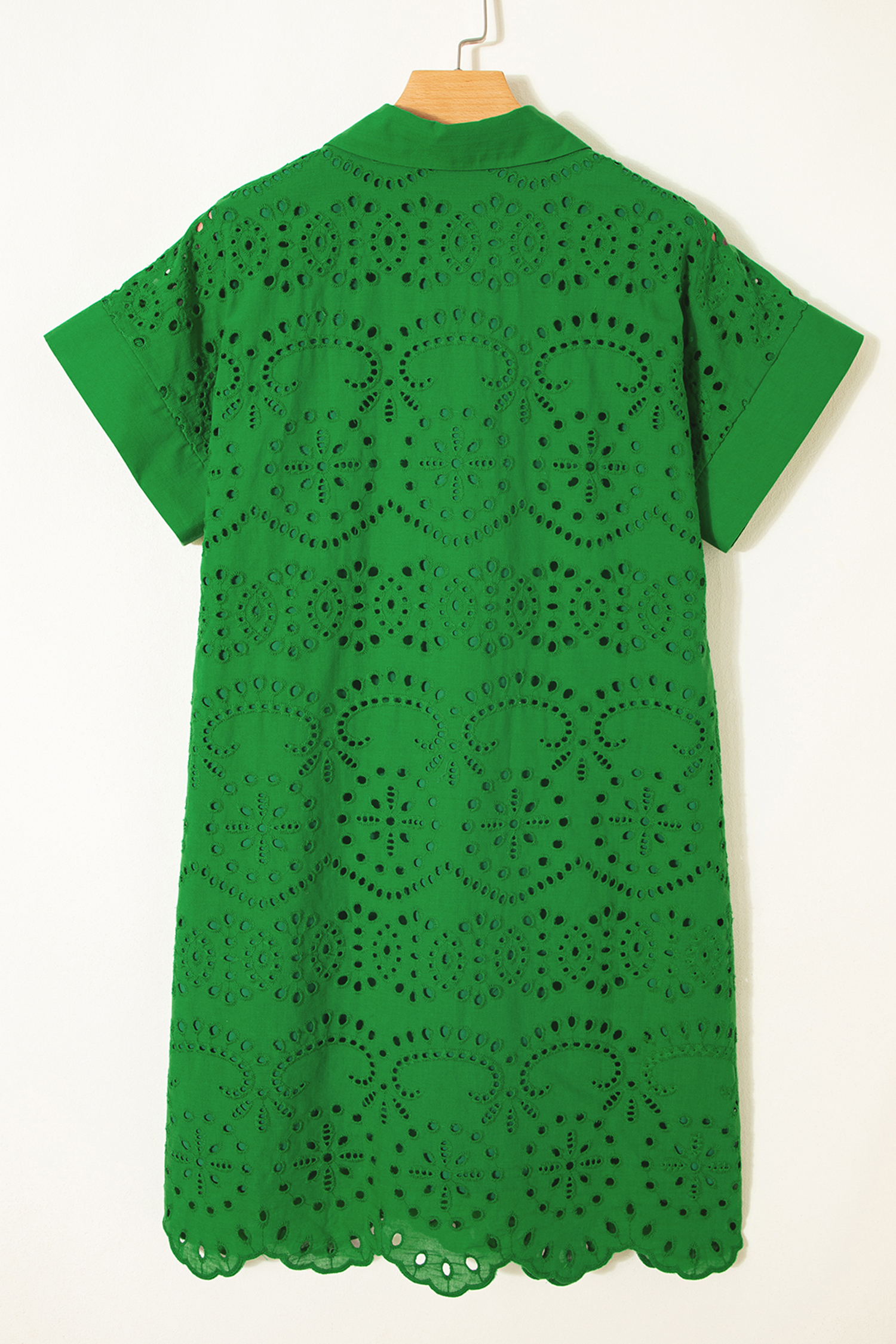 Stylish Green A-Line Mini Dress with Embroidery – Perfect for Summer Days and Casual Events - Detail View 6 Stylish Green A-Line Mini Dress with Embroidery – Perfect for Summer Days and Casual Events - Detail View 6