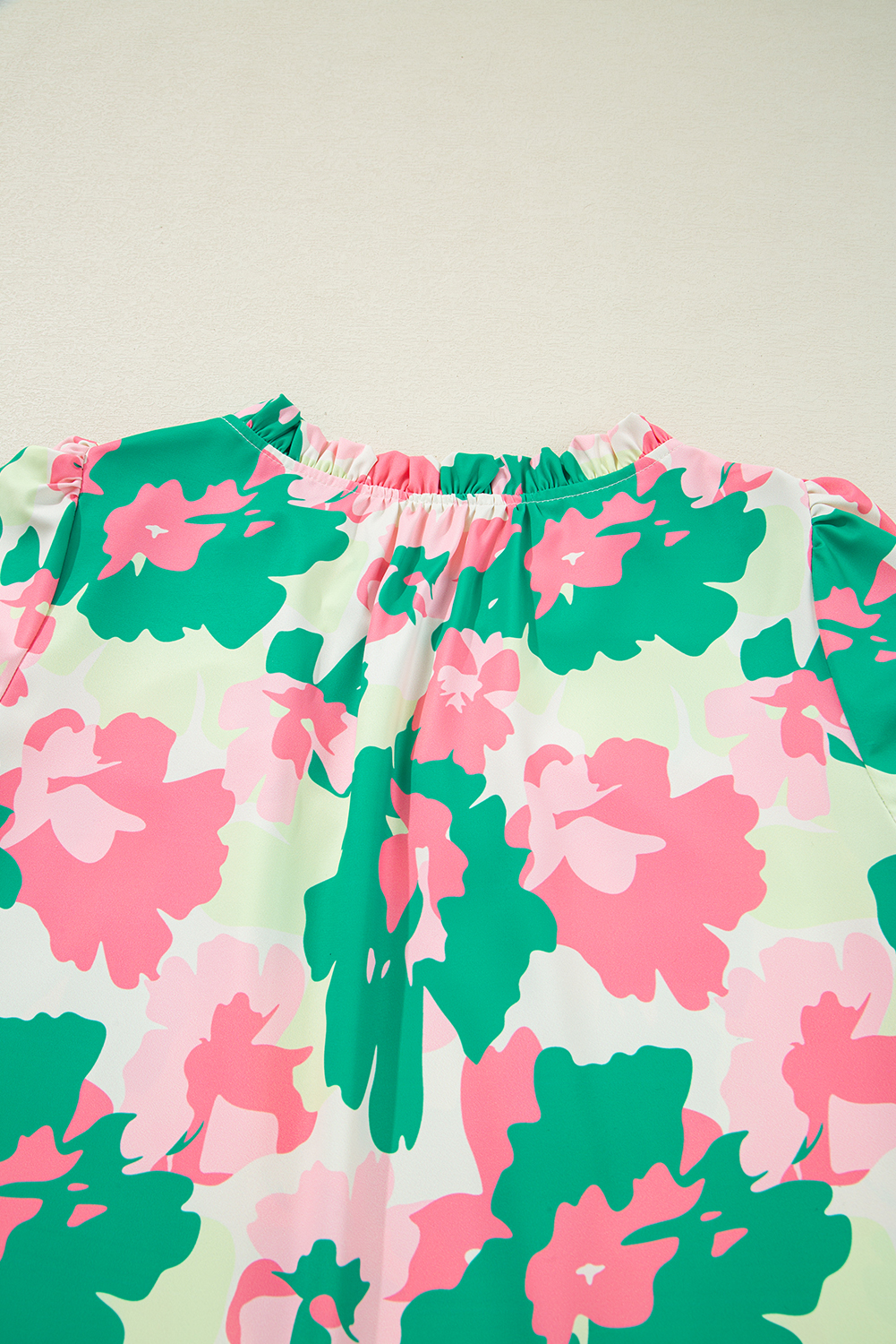Comfortable and Versatile Women's Top - Lightweight Polyester Abstract Print Blouse - Detail View 7 Comfortable and Versatile Women's Top - Lightweight Polyester Abstract Print Blouse - Detail View 7