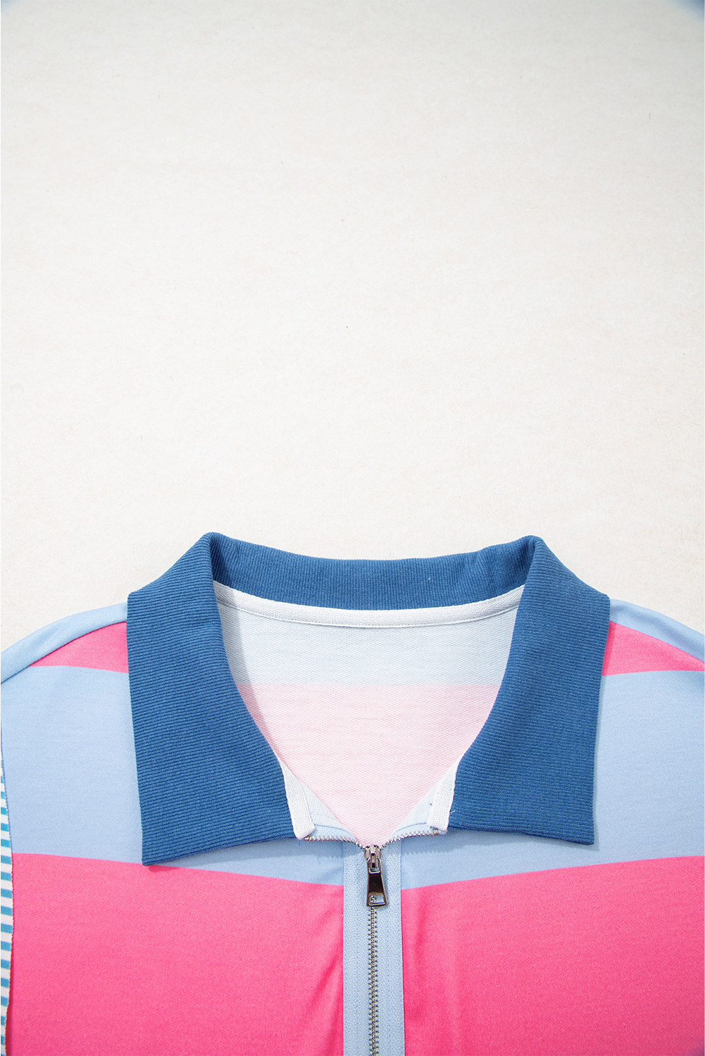 Casual Long Sleeve V Neck Plus Size Pullover - Stylish Color Block Design - Detail View 6 Casual Long Sleeve V Neck Plus Size Pullover - Stylish Color Block Design - Detail View 6