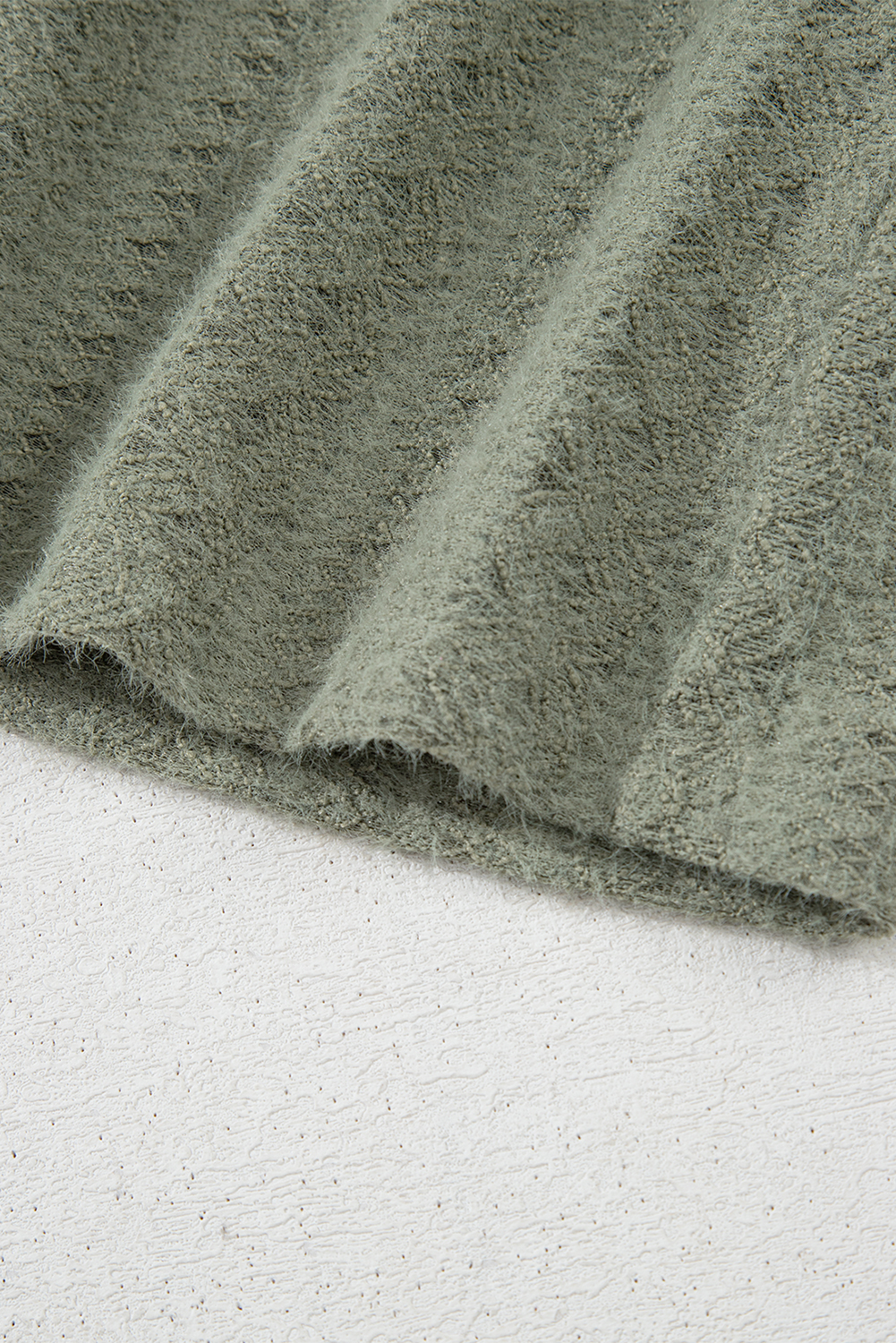 Elegant Laurel Green Flutter Sleeve Lace V Neck Shirt for Women - Detail View 17 Elegant Laurel Green Flutter Sleeve Lace V Neck Shirt for Women - Detail View 17