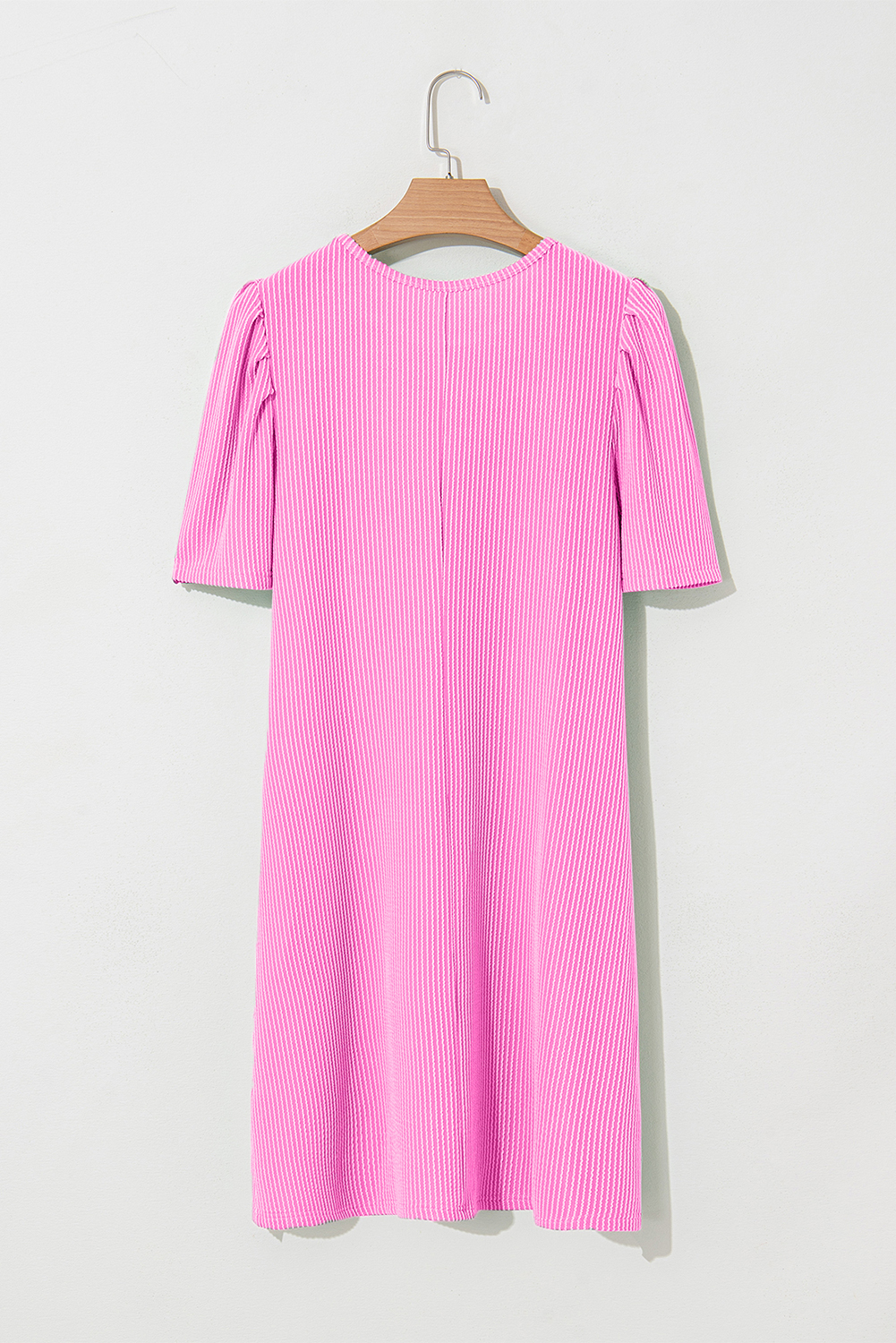 Luxurious Textured Corded Knit Dress - Flattering Crew Neck & Casual Style - Detail View 11 Luxurious Textured Corded Knit Dress - Flattering Crew Neck & Casual Style - Detail View 11