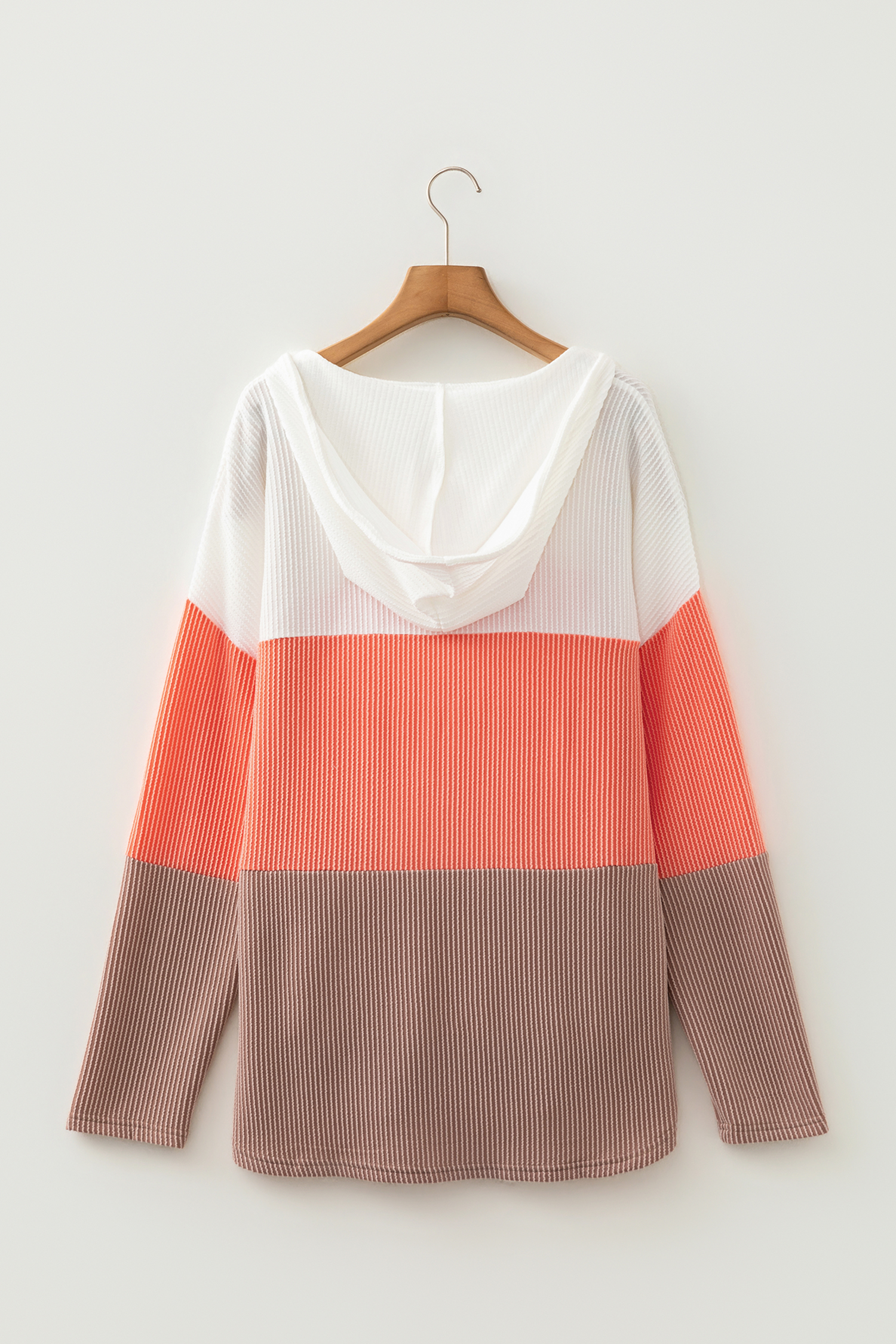 Colorblock Women's Hoodie, Trendy Long Sleeve Top - Detail View 8 Colorblock Women's Hoodie, Trendy Long Sleeve Top - Detail View 8