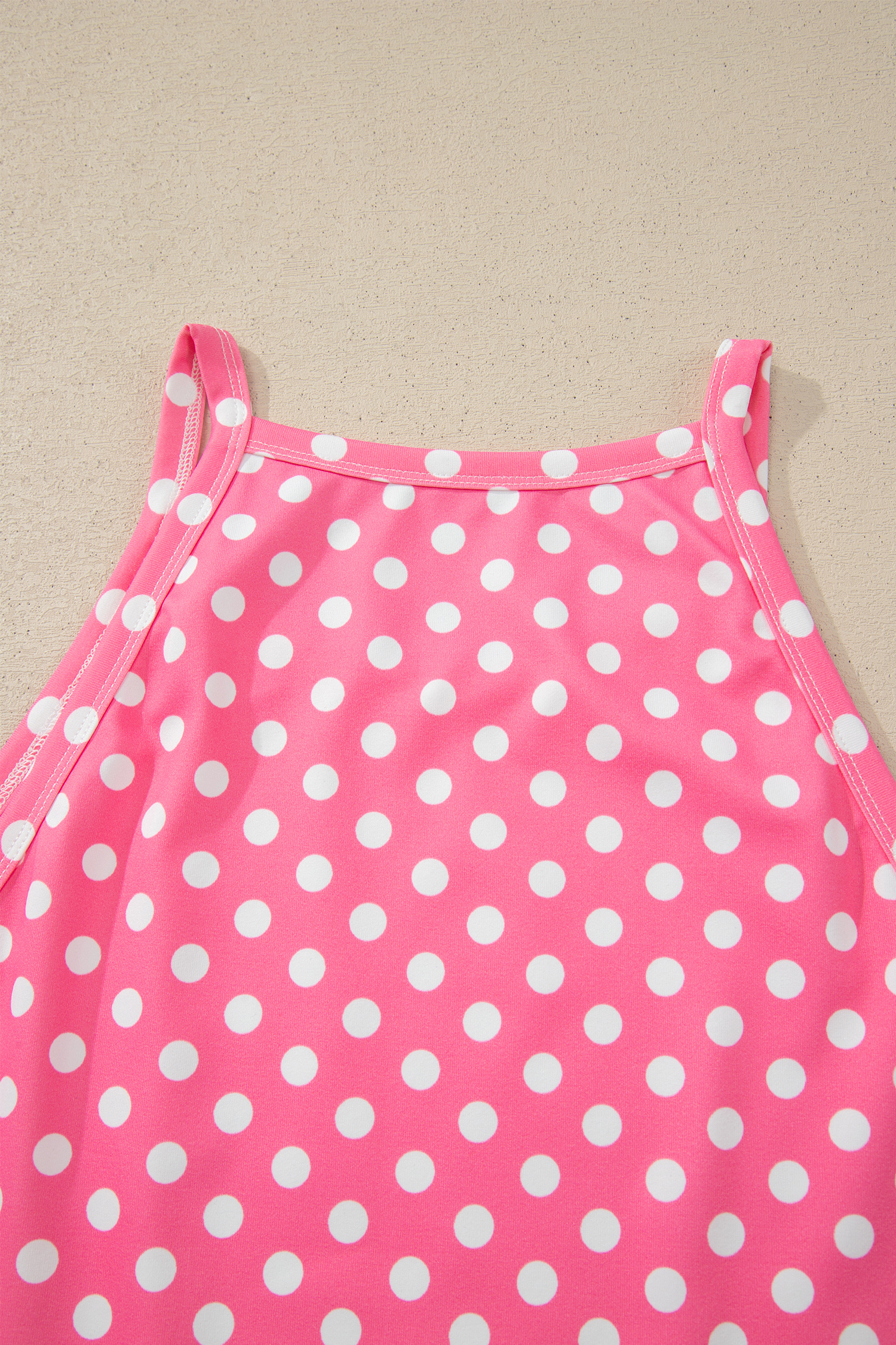 Women's Pink Polka Dot 2-Piece Set – Casual Summer Outfit - Detail View 7 Women's Pink Polka Dot 2-Piece Set – Casual Summer Outfit - Detail View 7