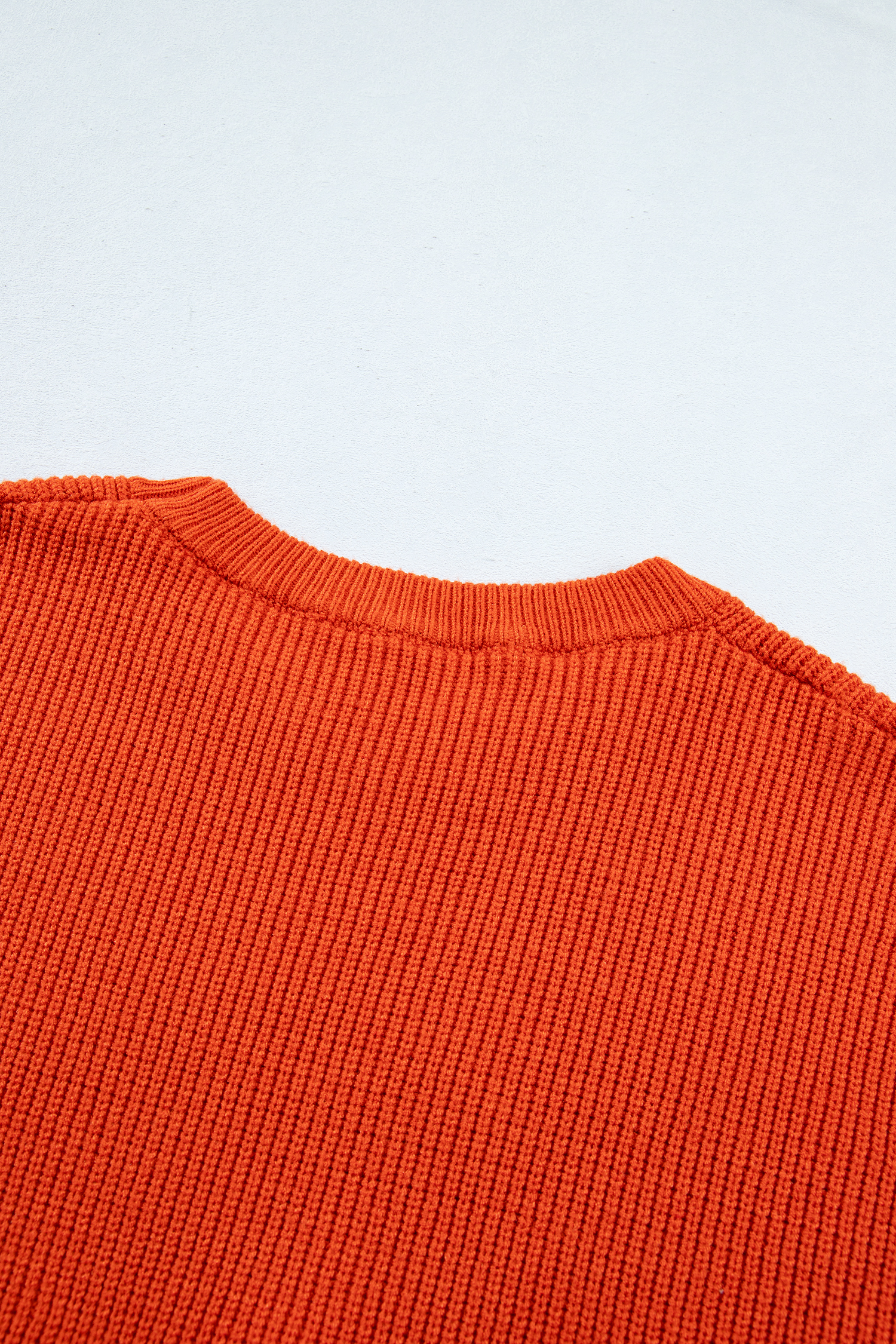 Women's Round Neck Fall Sweater, Cozy Orange Holiday Knit - Detail View 9 Women's Round Neck Fall Sweater, Cozy Orange Holiday Knit - Detail View 9