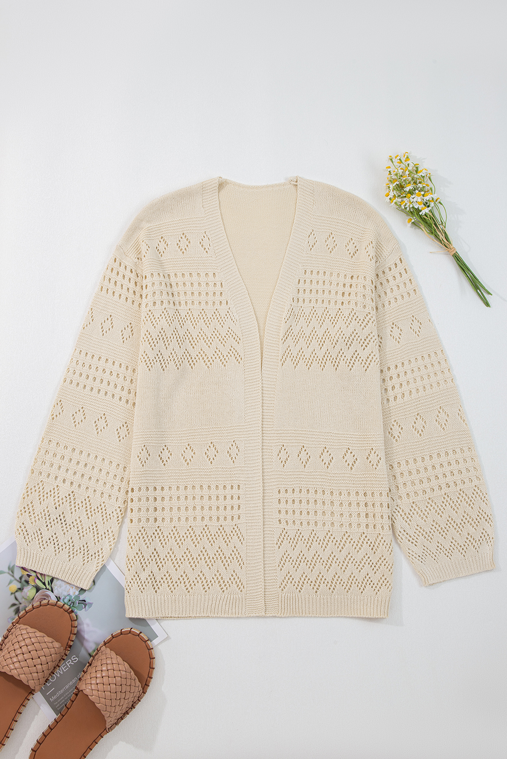 Stylish and Cozy Smoke Gray Solid Color Cardigan with Cut-Out Details - Detail View 6 Stylish and Cozy Smoke Gray Solid Color Cardigan with Cut-Out Details - Detail View 6