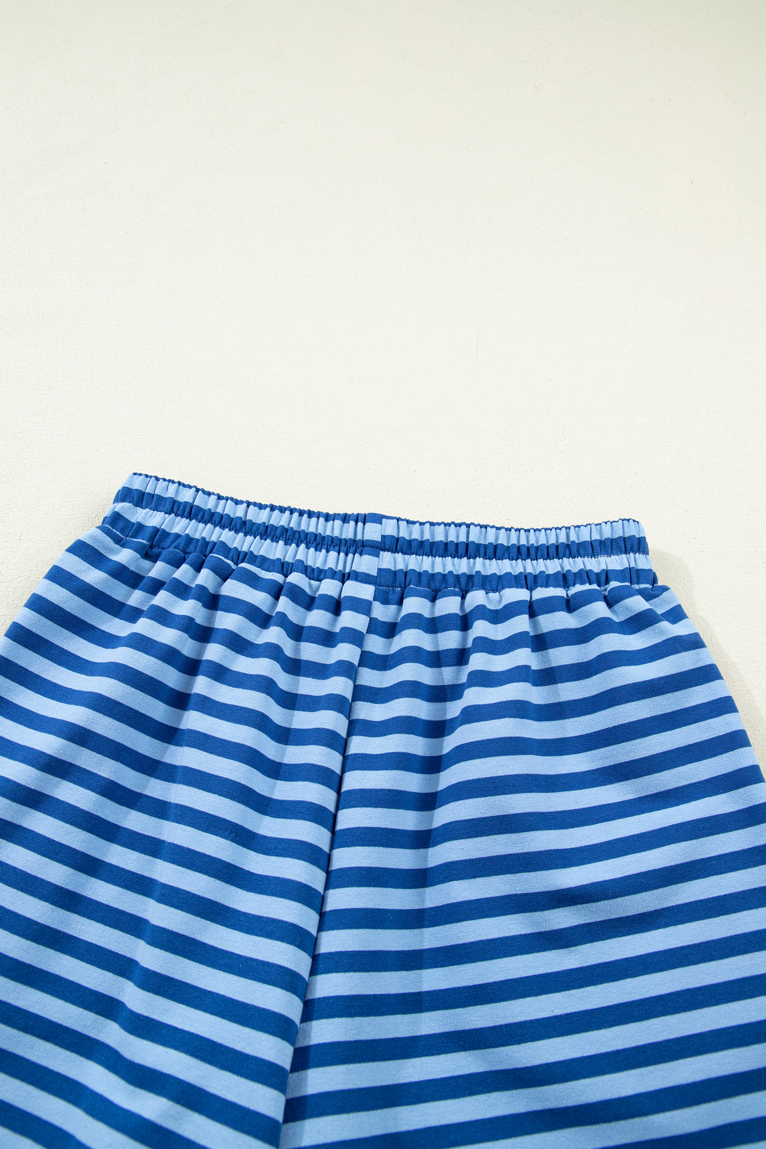 Women's Blue Stripe Long Sleeve Pullover & Short Set – Casual Spring Outfit for Daily Wear - Detail View 16 Women's Blue Stripe Long Sleeve Pullover & Short Set – Casual Spring Outfit for Daily Wear - Detail View 16