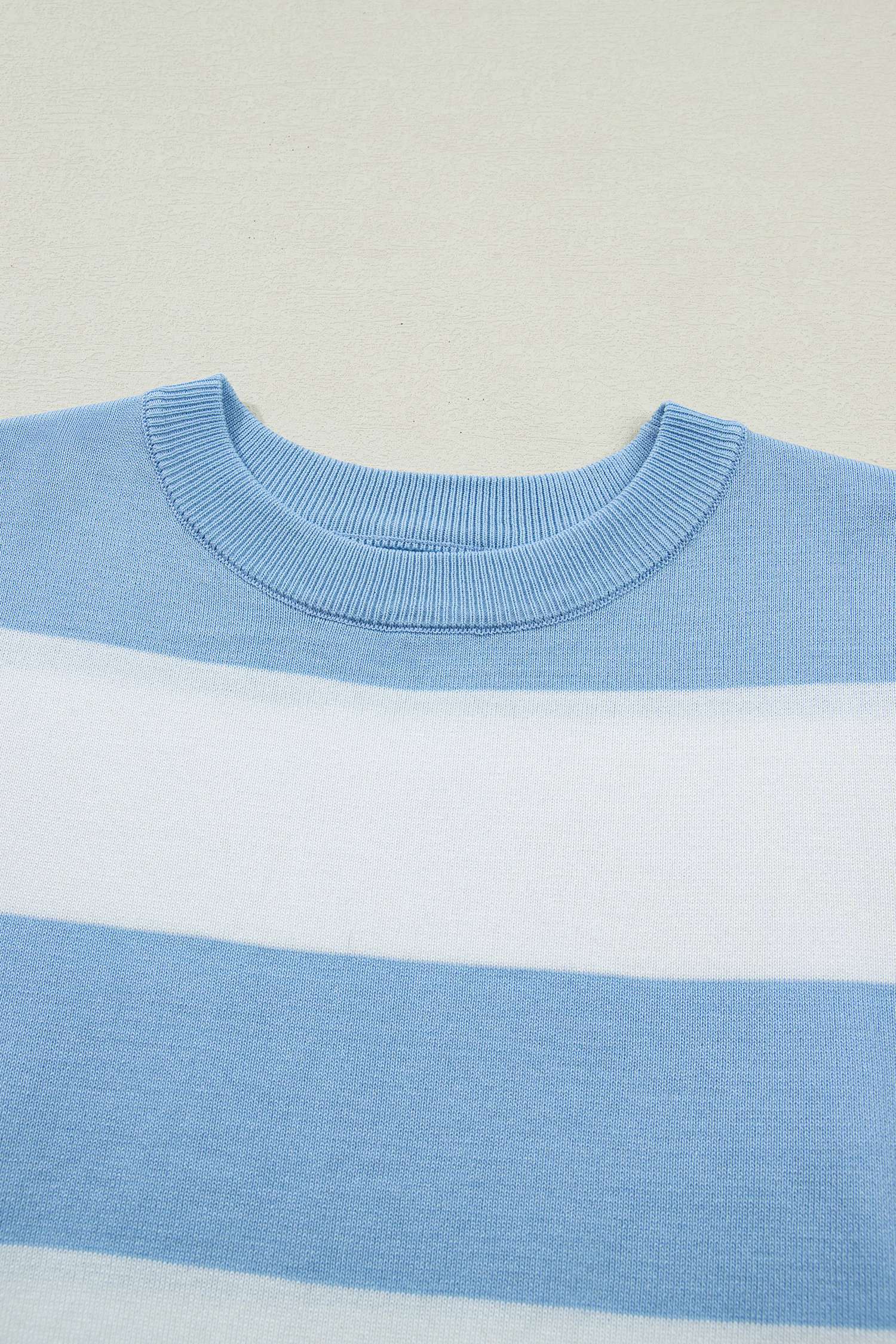 Casual Short Sleeve Sky Blue Striped T-Shirt for Women – Stylish Summer Top - Detail View 9 Casual Short Sleeve Sky Blue Striped T-Shirt for Women – Stylish Summer Top - Detail View 9