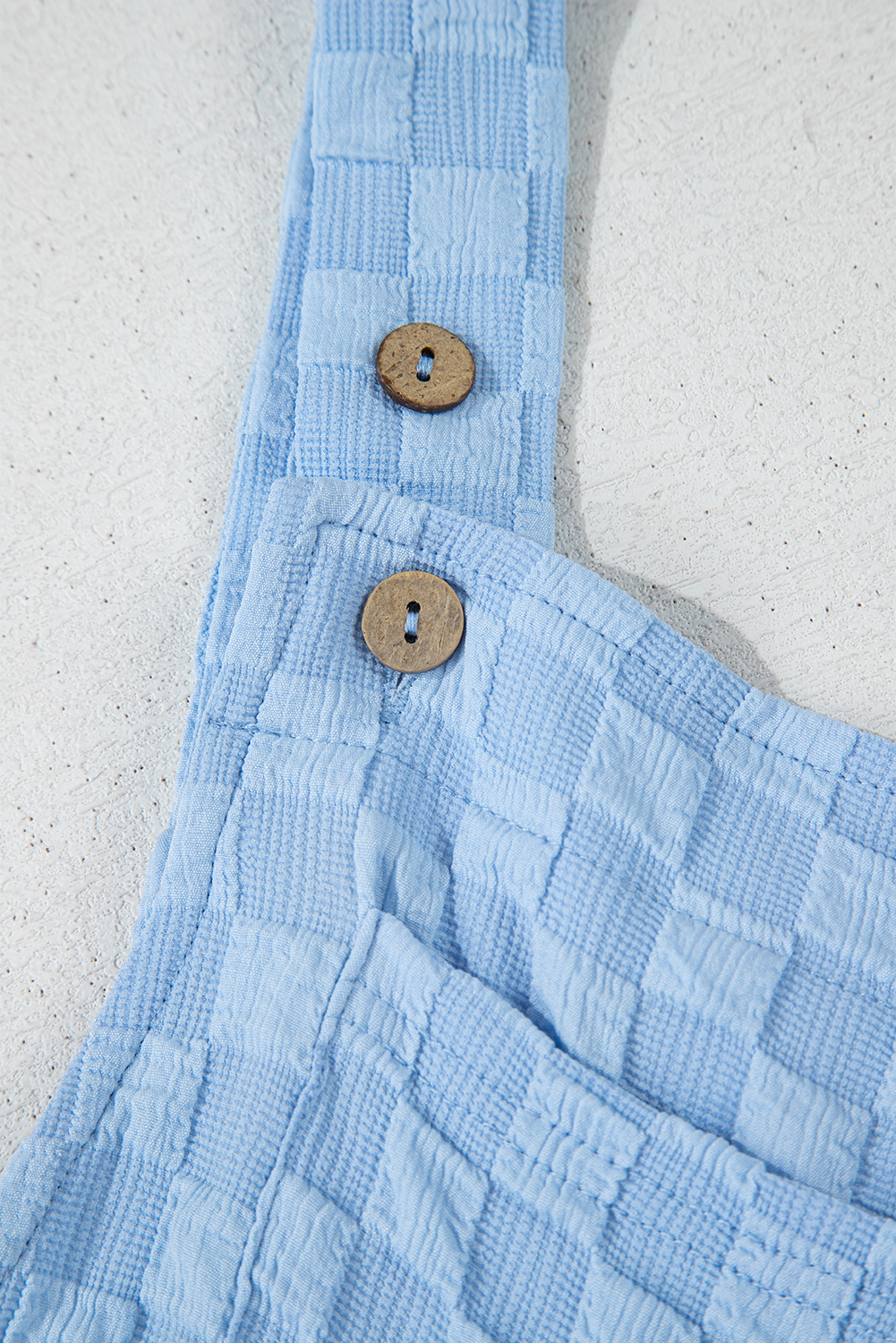 Summer Plaid Wide Leg Jumpsuit, Beau Blue Pocketed Overall - Detail View 9 Summer Plaid Wide Leg Jumpsuit, Beau Blue Pocketed Overall - Detail View 9