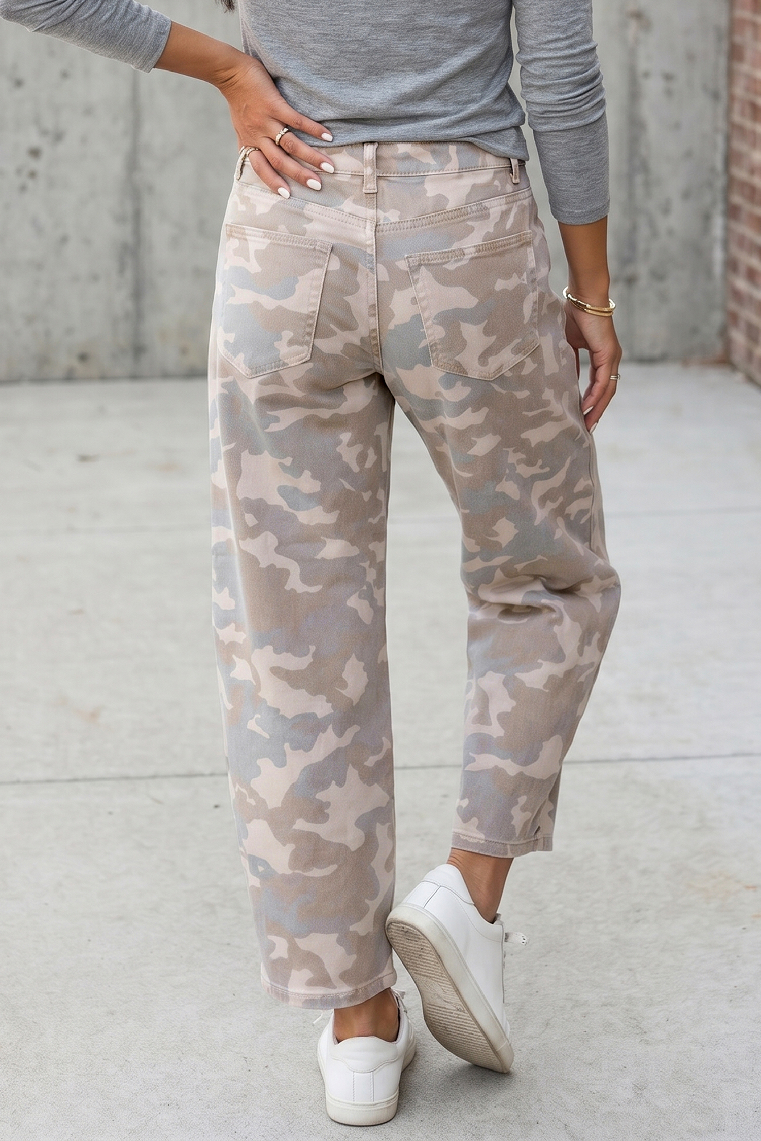 High Waist Camouflage Denim, Casual Ankle Length Harem Jeans - Detail View 5 High Waist Camouflage Denim, Casual Ankle Length Harem Jeans - Detail View 5
