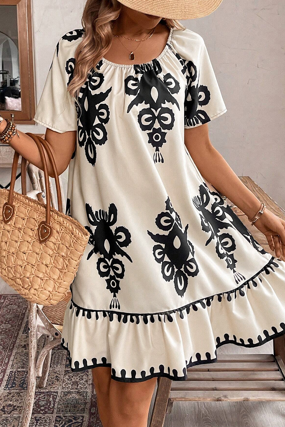 Lightweight and Comfy Apricot Dress - Perfect for Daily Wear and Vacations - Detail View 7 Lightweight and Comfy Apricot Dress - Perfect for Daily Wear and Vacations - Detail View 7