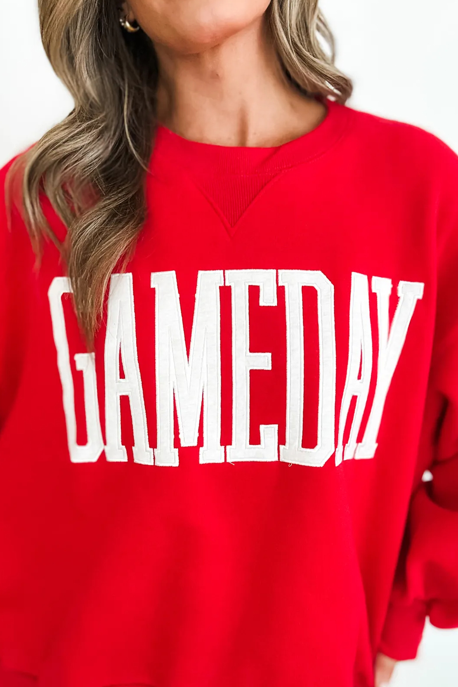 Fiery Red Slogan Sweatshirt, Casual Crewneck Pullover - Detail View 8 Fiery Red Slogan Sweatshirt, Casual Crewneck Pullover - Detail View 8