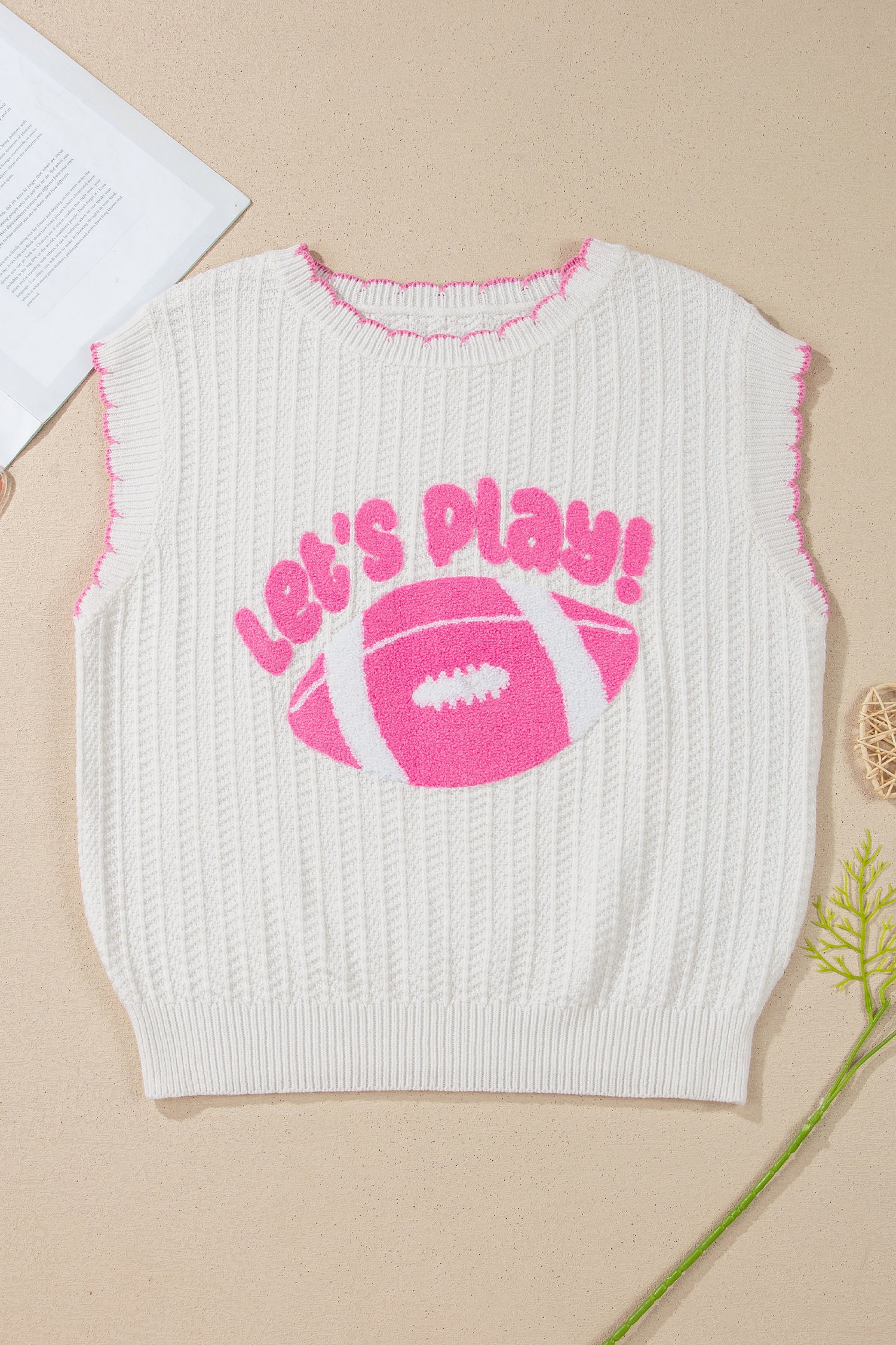 Women's 100% Cotton Rugby Sweater Vest – Summer Shift - Detail View 5 Women's 100% Cotton Rugby Sweater Vest – Summer Shift - Detail View 5
