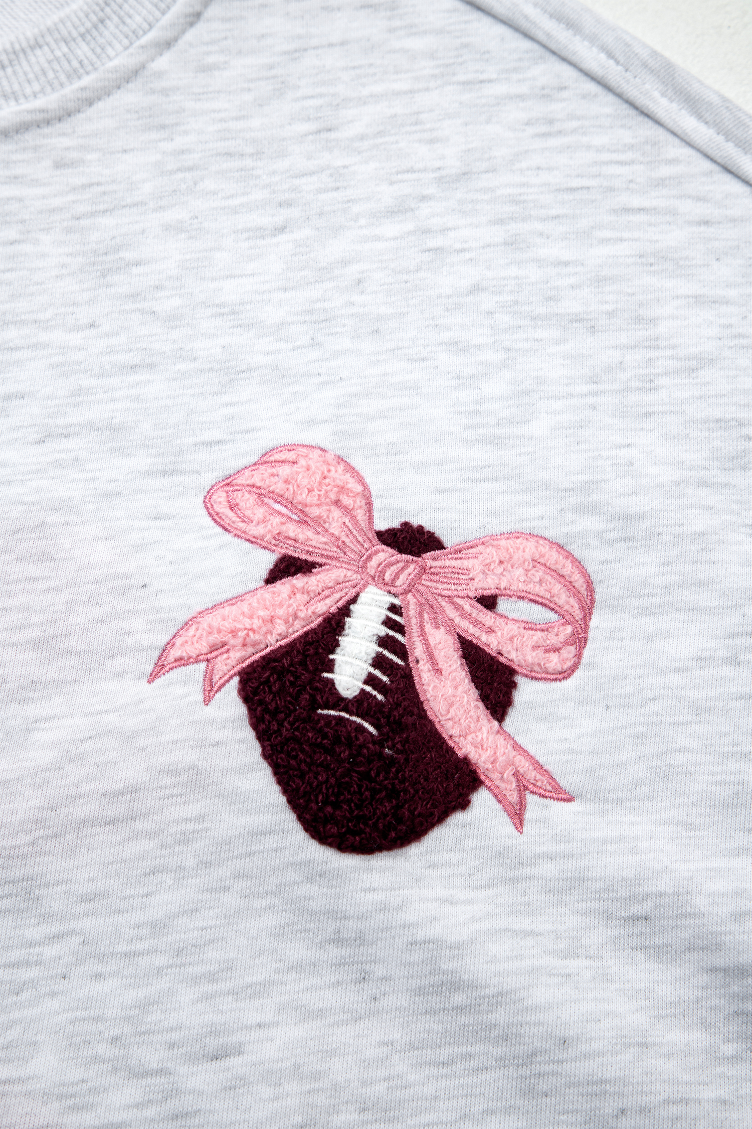 Embroidered Football Pullover, Women's Fall Casual Sporty Top - Detail View 12 Embroidered Football Pullover, Women's Fall Casual Sporty Top - Detail View 12