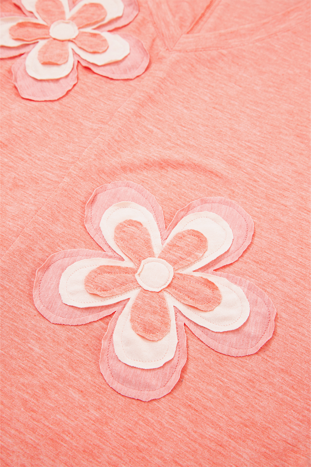 Stylish Long Sleeve Tee with Raw Edge Floral Design - Perfect for Daily Wear - Detail View 6 Stylish Long Sleeve Tee with Raw Edge Floral Design - Perfect for Daily Wear - Detail View 6