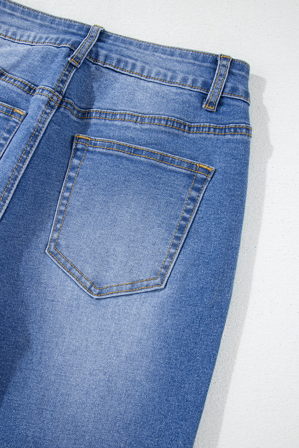 Women's Sail Blue Raw Hem Straight Jeans – High Rise Loose Fit with Unique Cuffs for Casual Daily Wear - Detail View 16 Women's Sail Blue Raw Hem Straight Jeans – High Rise Loose Fit with Unique Cuffs for Casual Daily Wear - Detail View 16