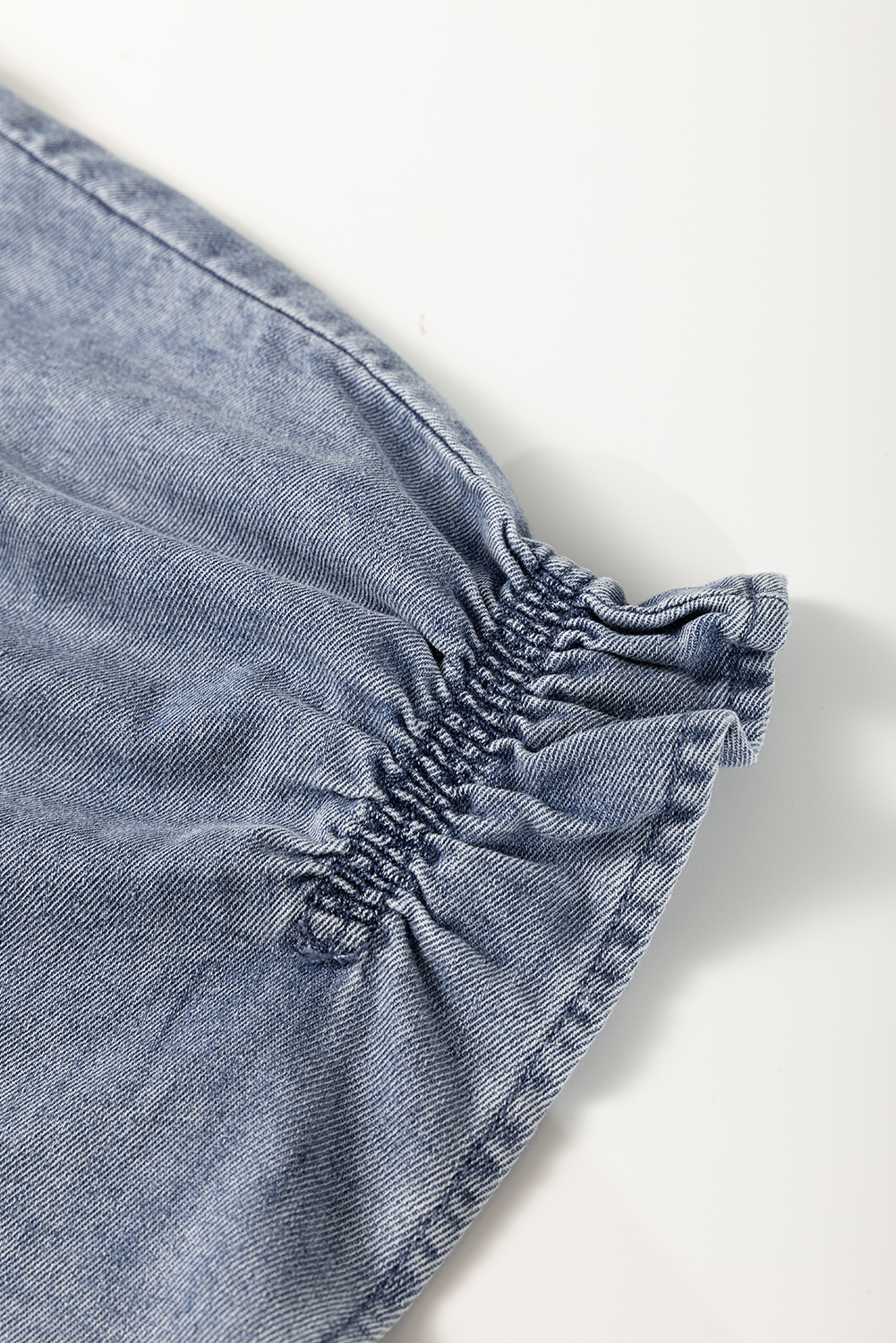 Soft Cotton Blend Dusk Blue Short Sleeve Top - Perfect for Daily Casual Style - Detail View 11 Soft Cotton Blend Dusk Blue Short Sleeve Top - Perfect for Daily Casual Style - Detail View 11