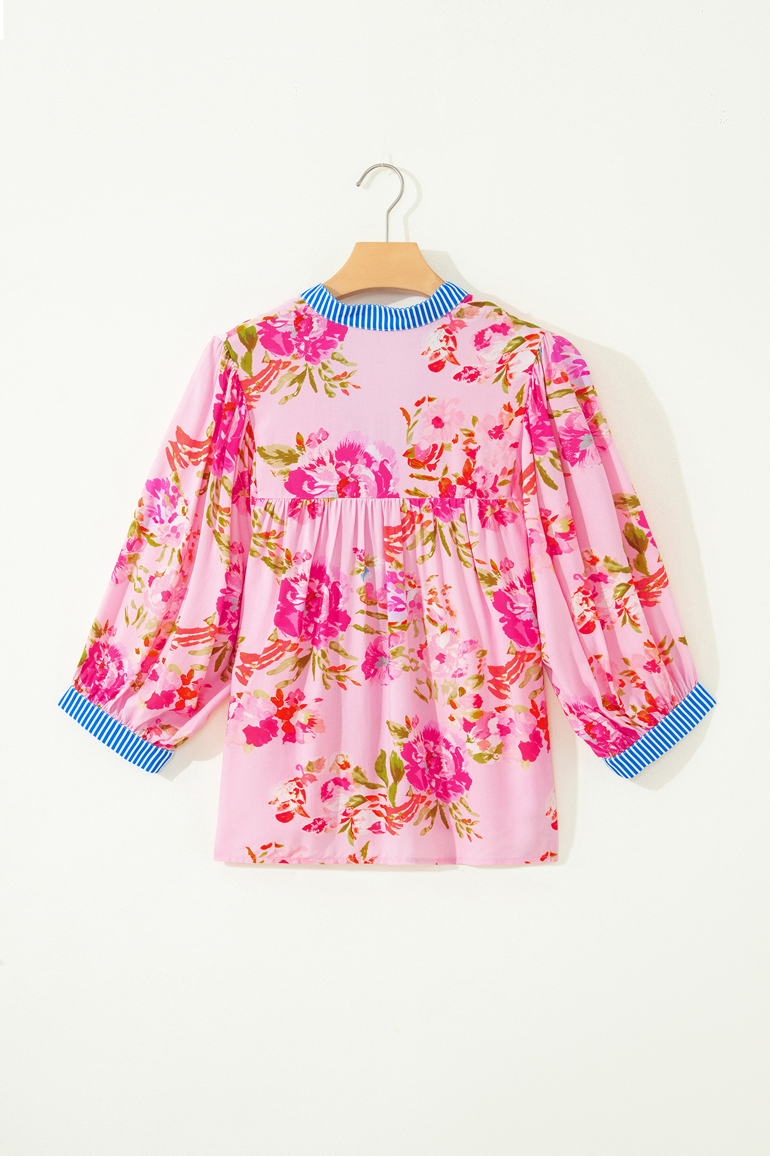 Southern Belle Floral Summer Blouse for Women – 100% Viscose V Neck Top, Vacation Style - Detail View 5 Southern Belle Floral Summer Blouse for Women – 100% Viscose V Neck Top, Vacation Style - Detail View 5