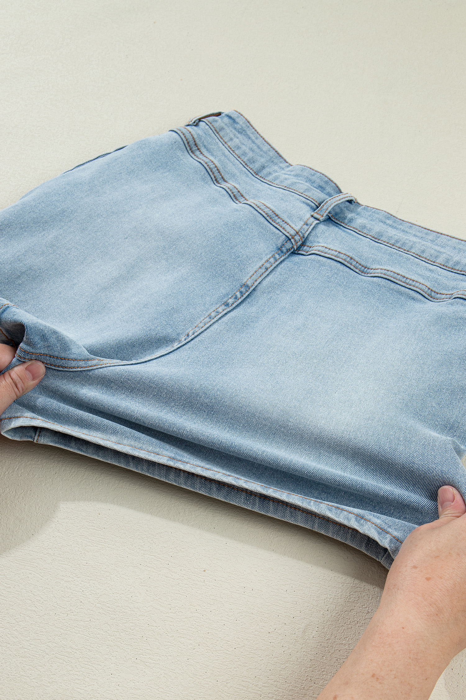 Beau Blue Denim Shorts for Women – Stylish High Waist with Bow Detail, Perfect for Daily Wear - Detail View 11 Beau Blue Denim Shorts for Women – Stylish High Waist with Bow Detail, Perfect for Daily Wear - Detail View 11