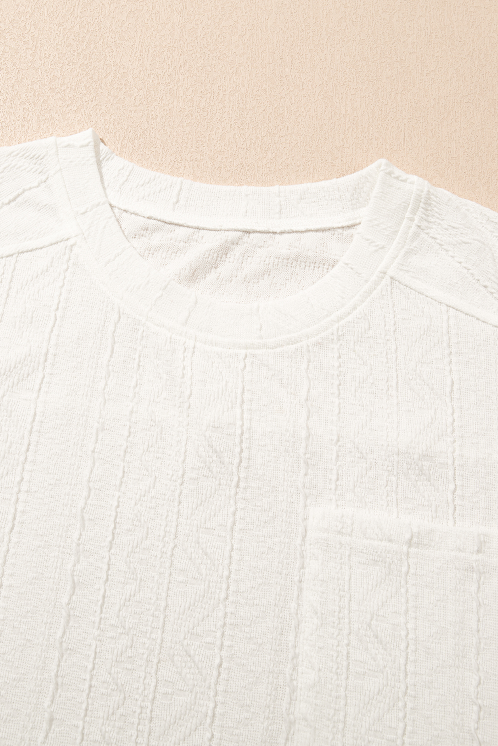 Women's Jet Stream Textured Patched Pocket Short Sleeve Top & Drawstring Shorts Set - Detail View 9 Women's Jet Stream Textured Patched Pocket Short Sleeve Top & Drawstring Shorts Set - Detail View 9