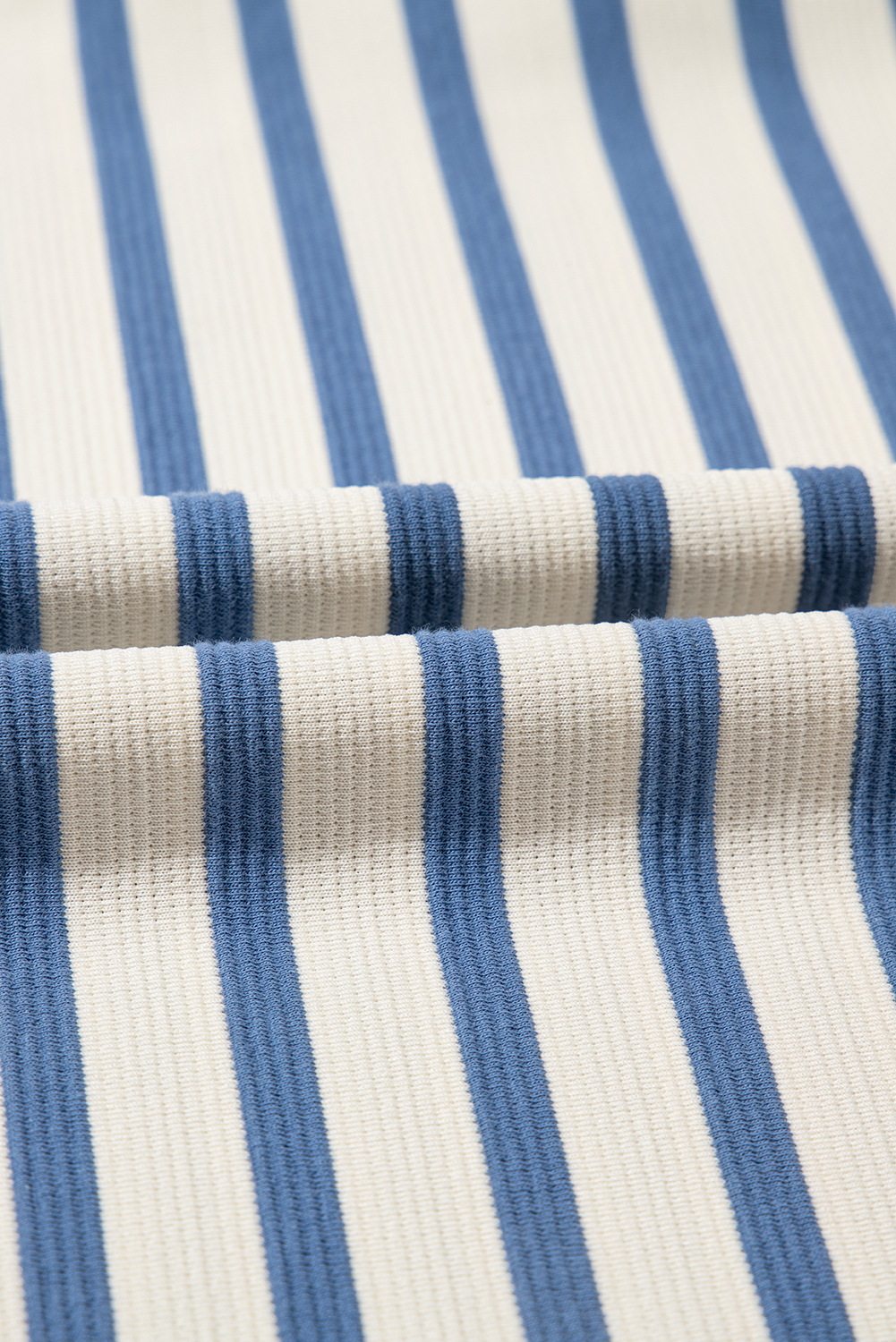 Sky Blue Stripe Midi Dress for Women – Sleeveless V Neck Casual Style for Summer Outings - Detail View 13 Sky Blue Stripe Midi Dress for Women – Sleeveless V Neck Casual Style for Summer Outings - Detail View 13