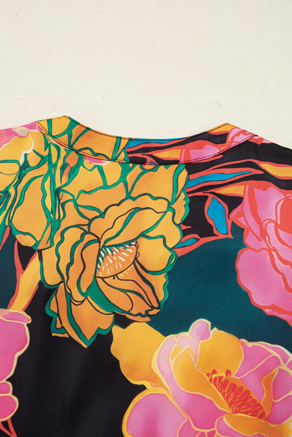 Stylish Long Sleeve Black Floral Blouse - Perfect for Fall & Autumn - Detail View 6 Stylish Long Sleeve Black Floral Blouse - Perfect for Fall & Autumn - Detail View 6
