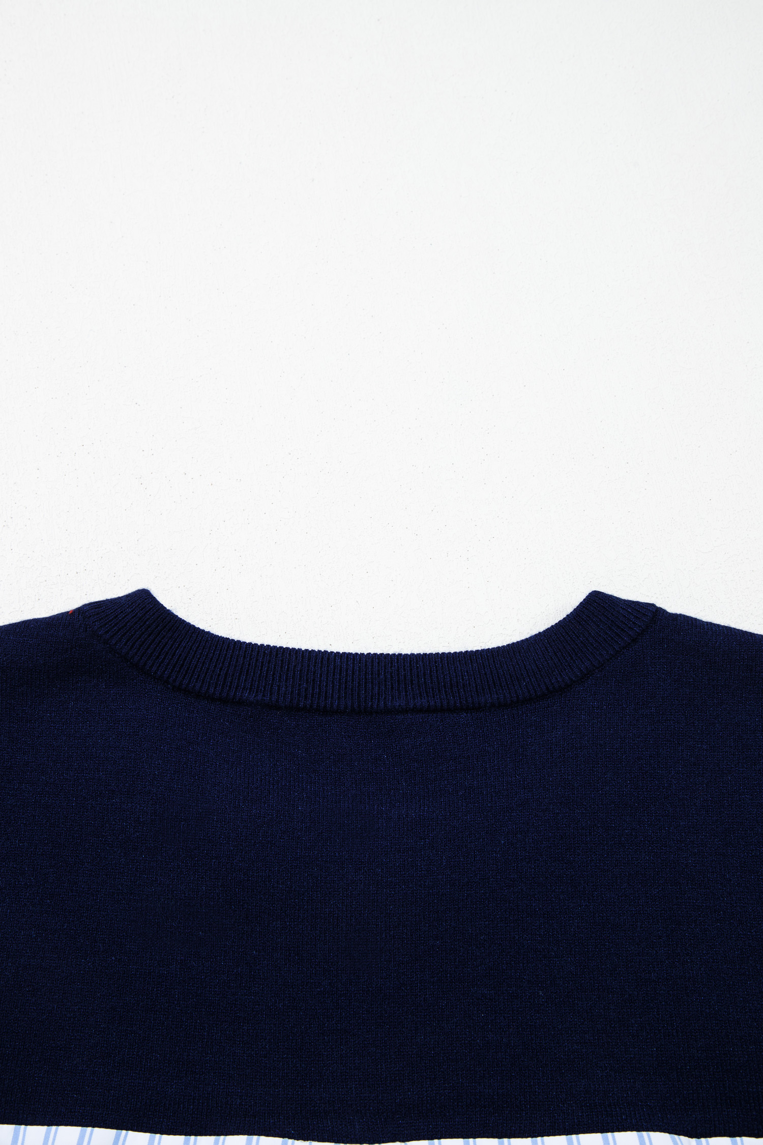 Women's Contrast Patchwork Sweater, Round Neck Autumn Pullover - Detail View 9 Women's Contrast Patchwork Sweater, Round Neck Autumn Pullover - Detail View 9