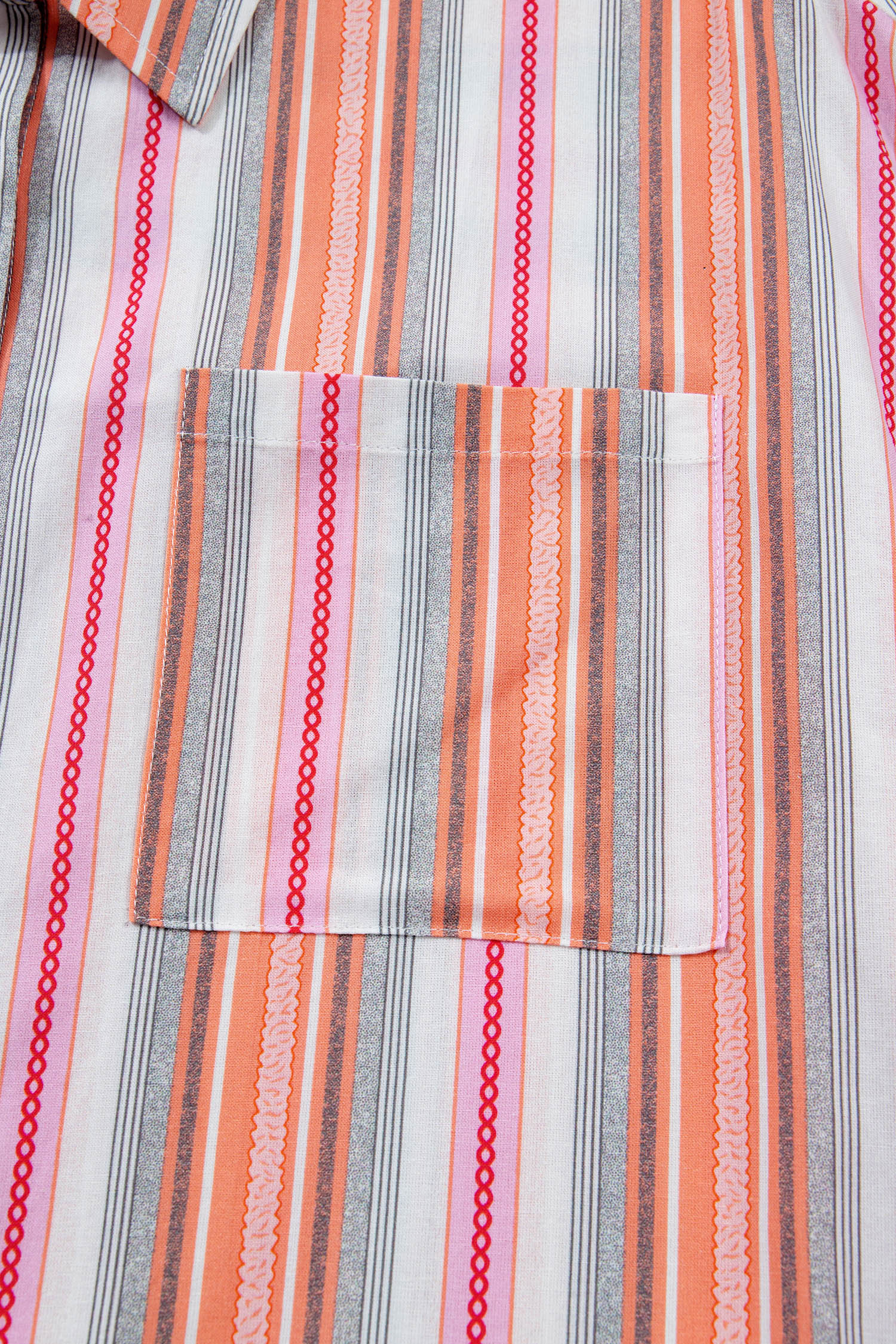 Chic Pink Stripe Button-Up Shirt for Women – Ideal for Everyday Outfits and Summer Outings - Detail View 11 Chic Pink Stripe Button-Up Shirt for Women – Ideal for Everyday Outfits and Summer Outings - Detail View 11