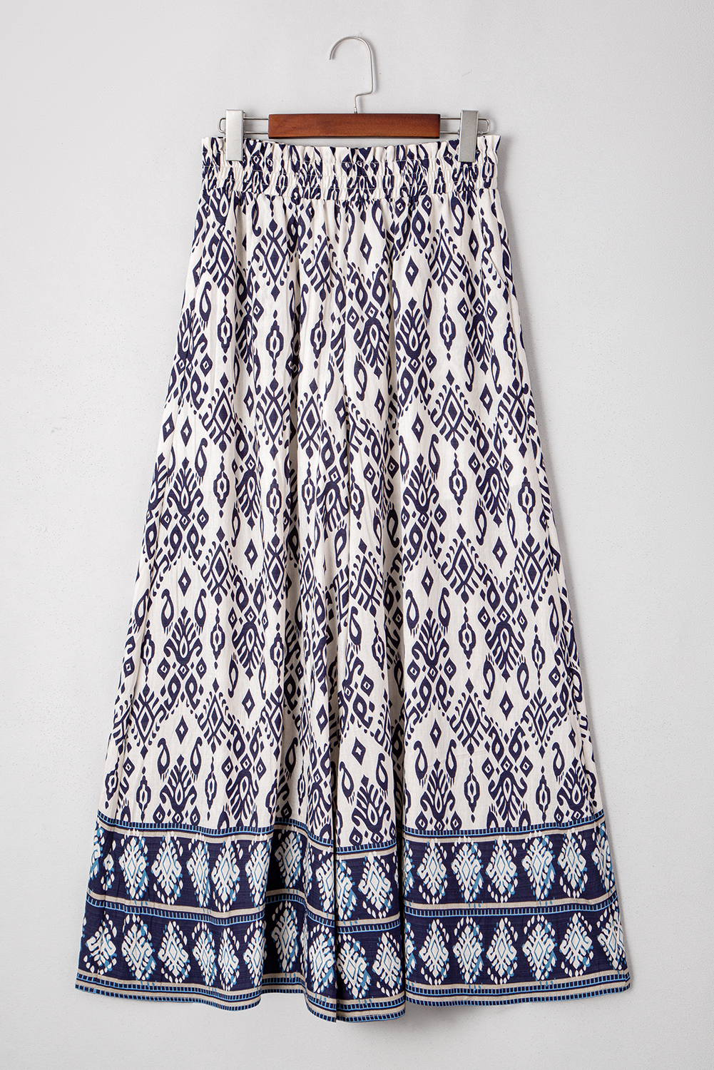 Women's Pants, Blue Boho Style, High Waist, Wide Leg, Loose Fit, Comfortable, Summer Fashion, Vacation, Daily Wear, Western Print, Stylish, Relaxed Fit, Outdoor Activities, Best Sellers, Pocket Detail - Detail View 8 Women's Pants, Blue Boho Style, High Waist, Wide Leg, Loose Fit, Comfortable, Summer Fashion, Vacation, Daily Wear, Western Print, Stylish, Relaxed Fit, Outdoor Activities, Best Sellers, Pocket Detail - Detail View 8