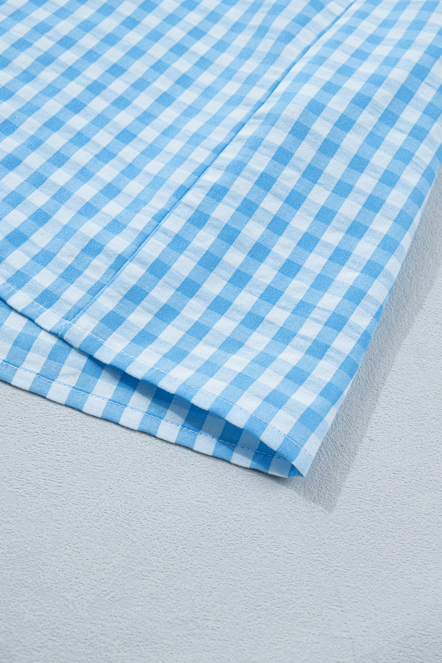 Stylish Women's Sky Blue Ruffled Maxi Dress – Casual Gingham Design for Beach and Everyday Comfort - Detail View 9 Stylish Women's Sky Blue Ruffled Maxi Dress – Casual Gingham Design for Beach and Everyday Comfort - Detail View 9