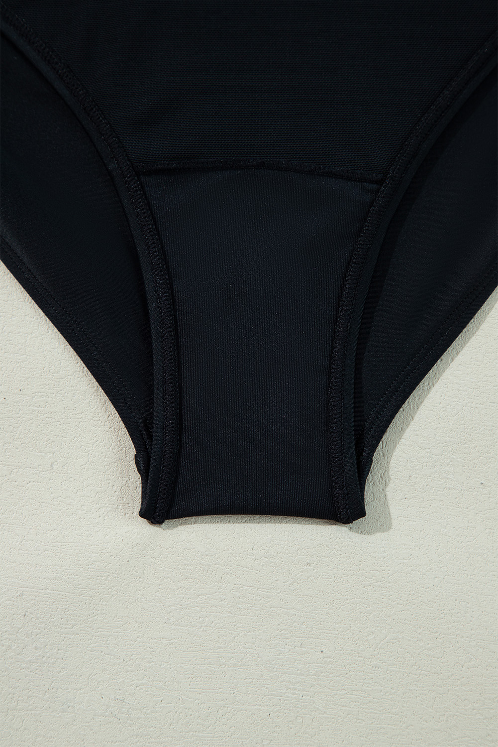Flattering Black V Neck Swimsuit with Ruffled Details and Waist Tie for Beach Vacations - Detail View 22 Flattering Black V Neck Swimsuit with Ruffled Details and Waist Tie for Beach Vacations - Detail View 22