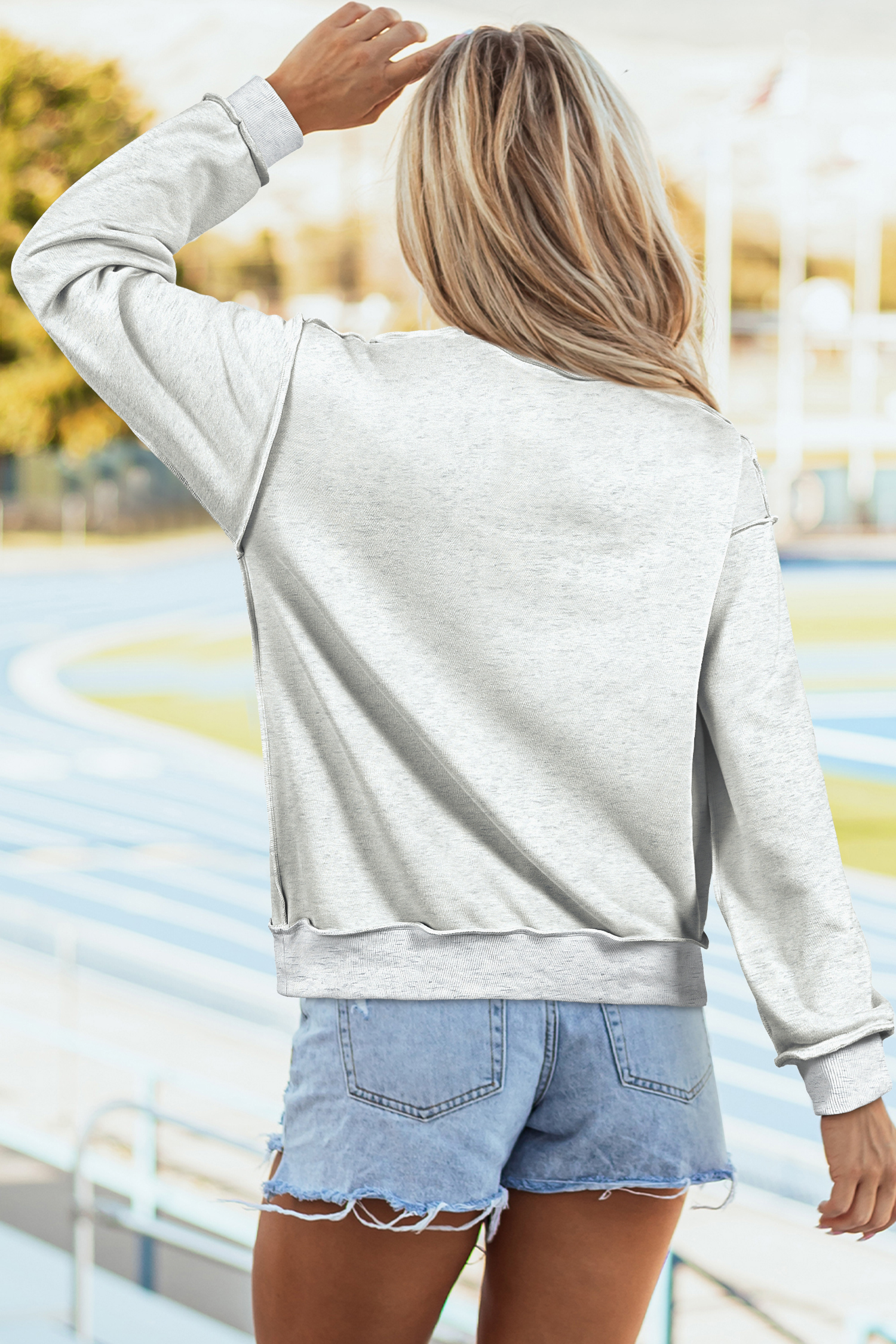 Women's Graphic Sweatshirt, Faith Jesus Letter Print Top - Detail View 10 Women's Graphic Sweatshirt, Faith Jesus Letter Print Top - Detail View 10