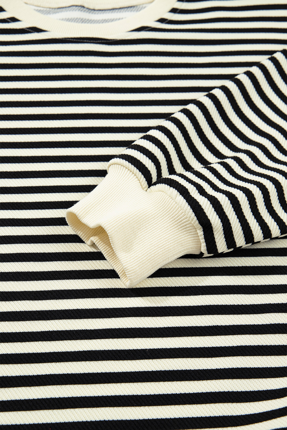 Women's Black Stripe Pullover Top & High-Waist Mini Skirt Set - Detail View 19 Women's Black Stripe Pullover Top & High-Waist Mini Skirt Set - Detail View 19