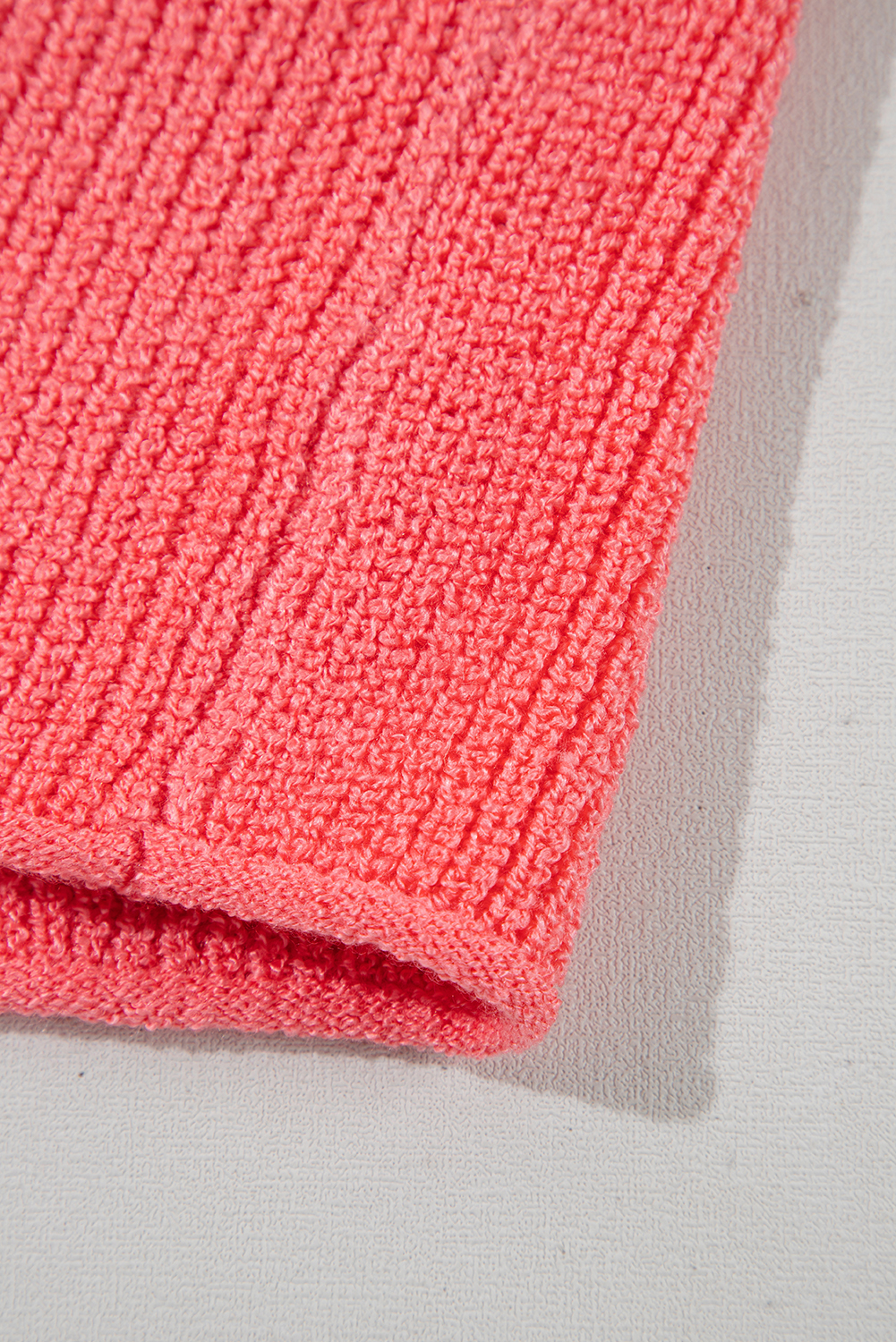 Sleeveless V Neck Knit Vest, Tomato Red Casual Front Knot Top - Detail View 8 Sleeveless V Neck Knit Vest, Tomato Red Casual Front Knot Top - Detail View 8